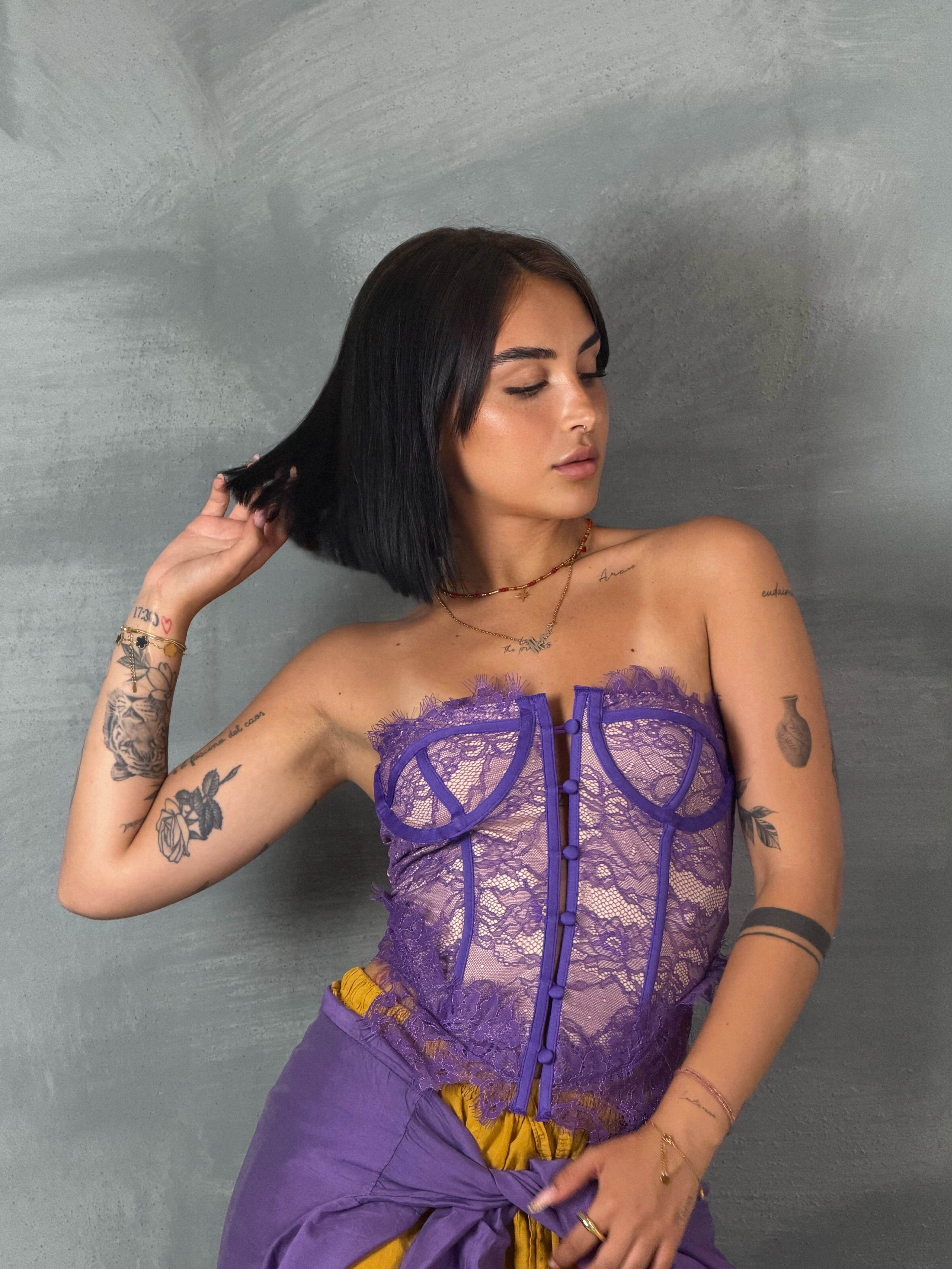 Corpetto pizzo TAHAL violet
