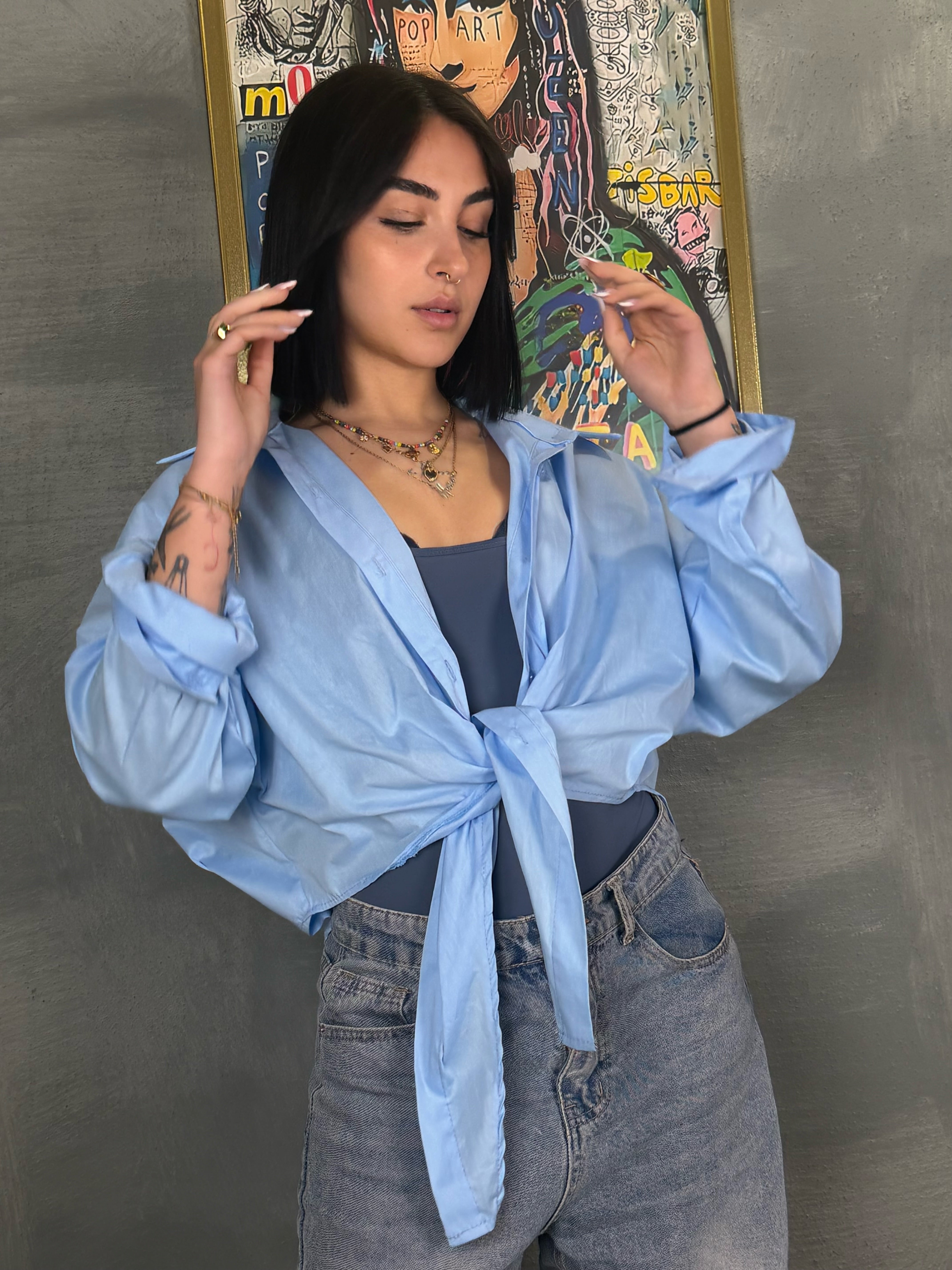 Camicia DONT manica lunga azzurra