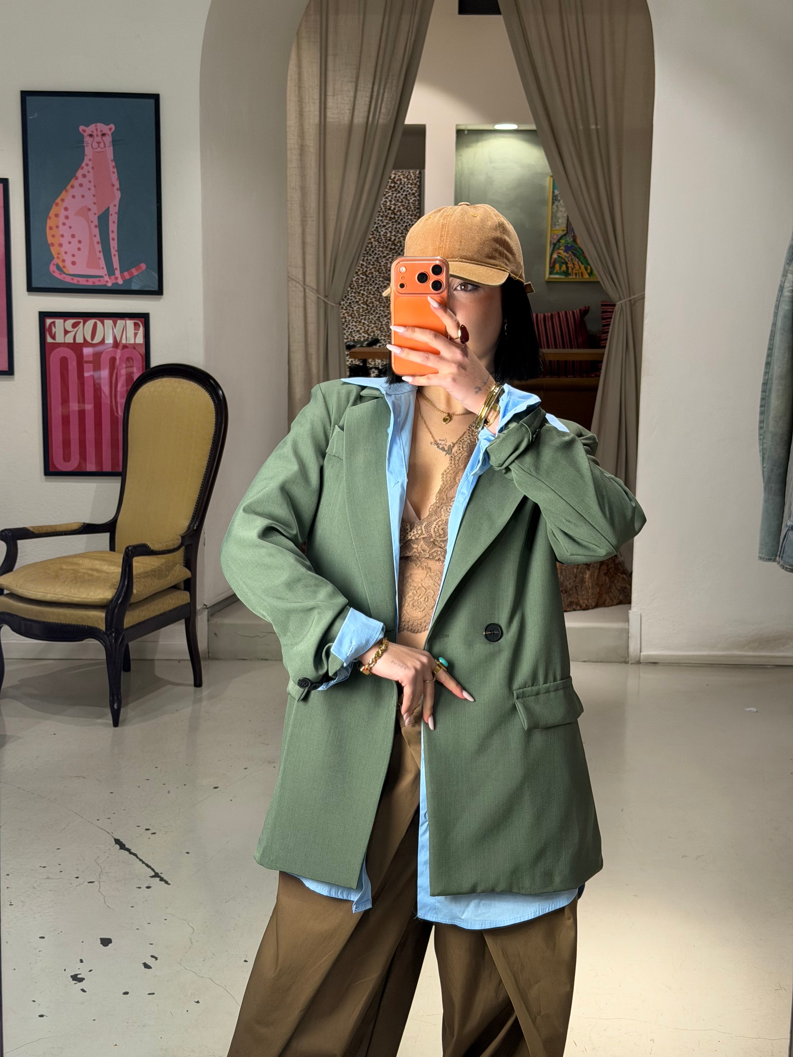Blazer doppiopetto TURN army