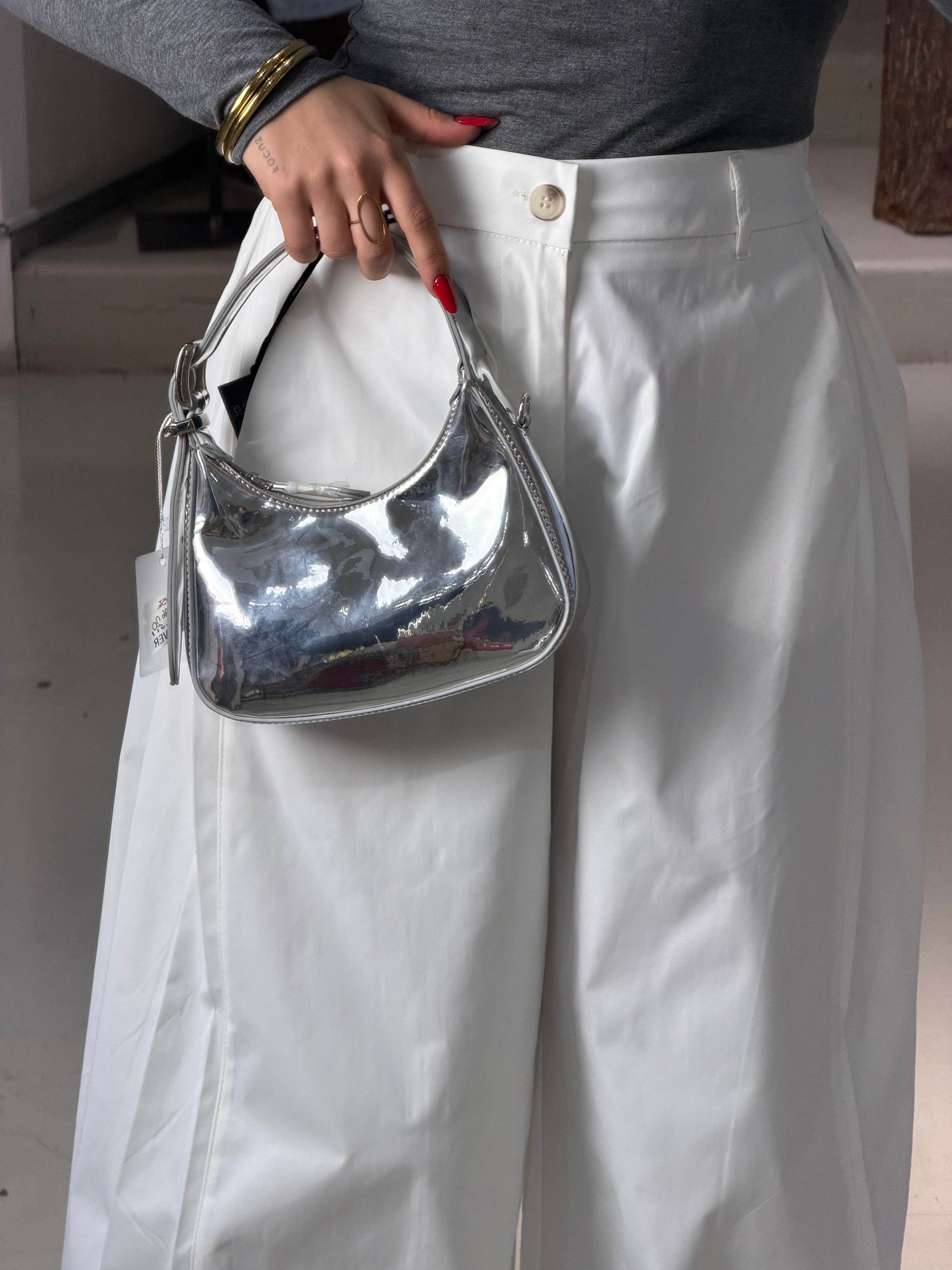 Pantalone cotone over VALTERA bianco