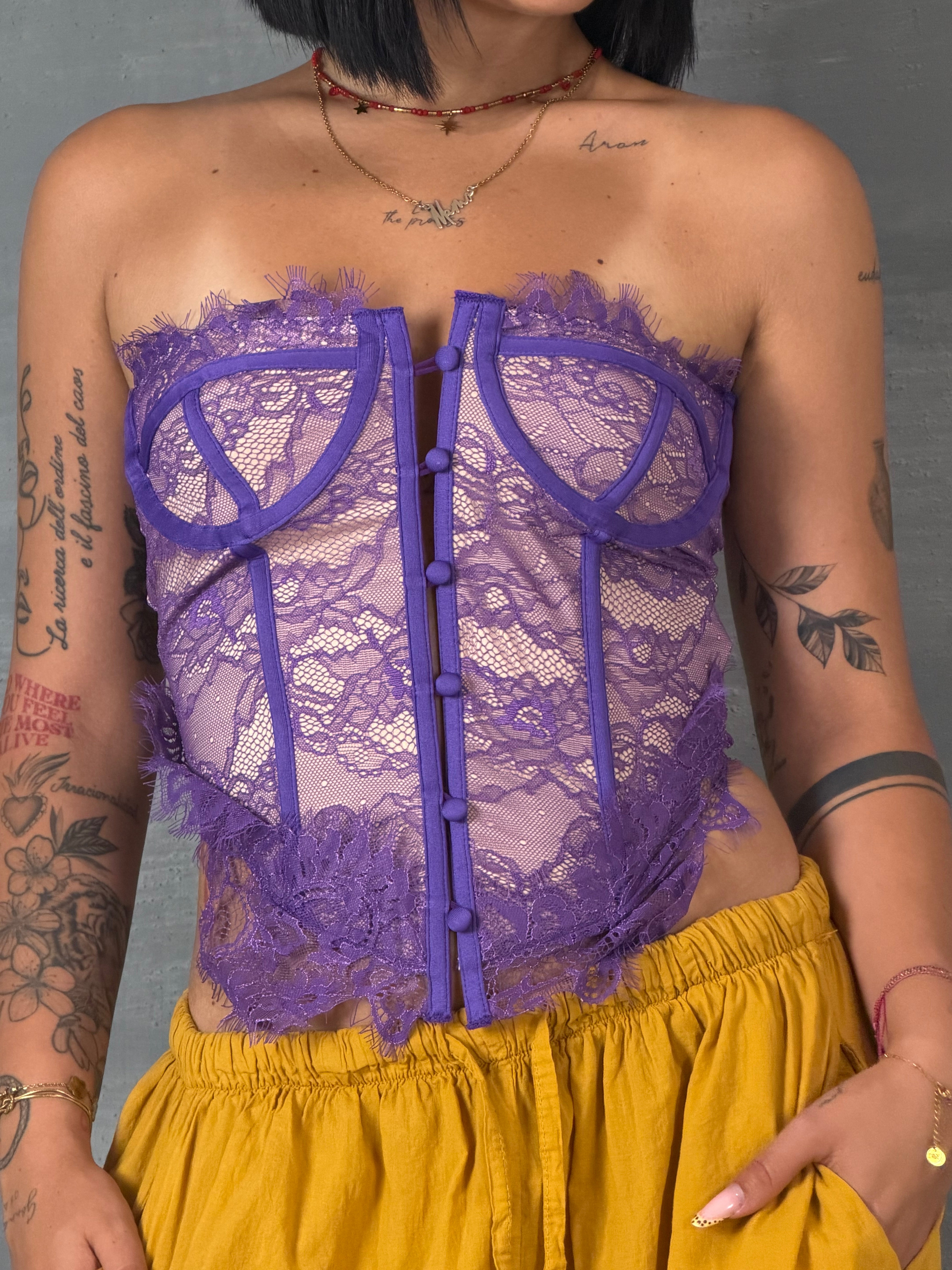Corpetto pizzo TAHAL violet