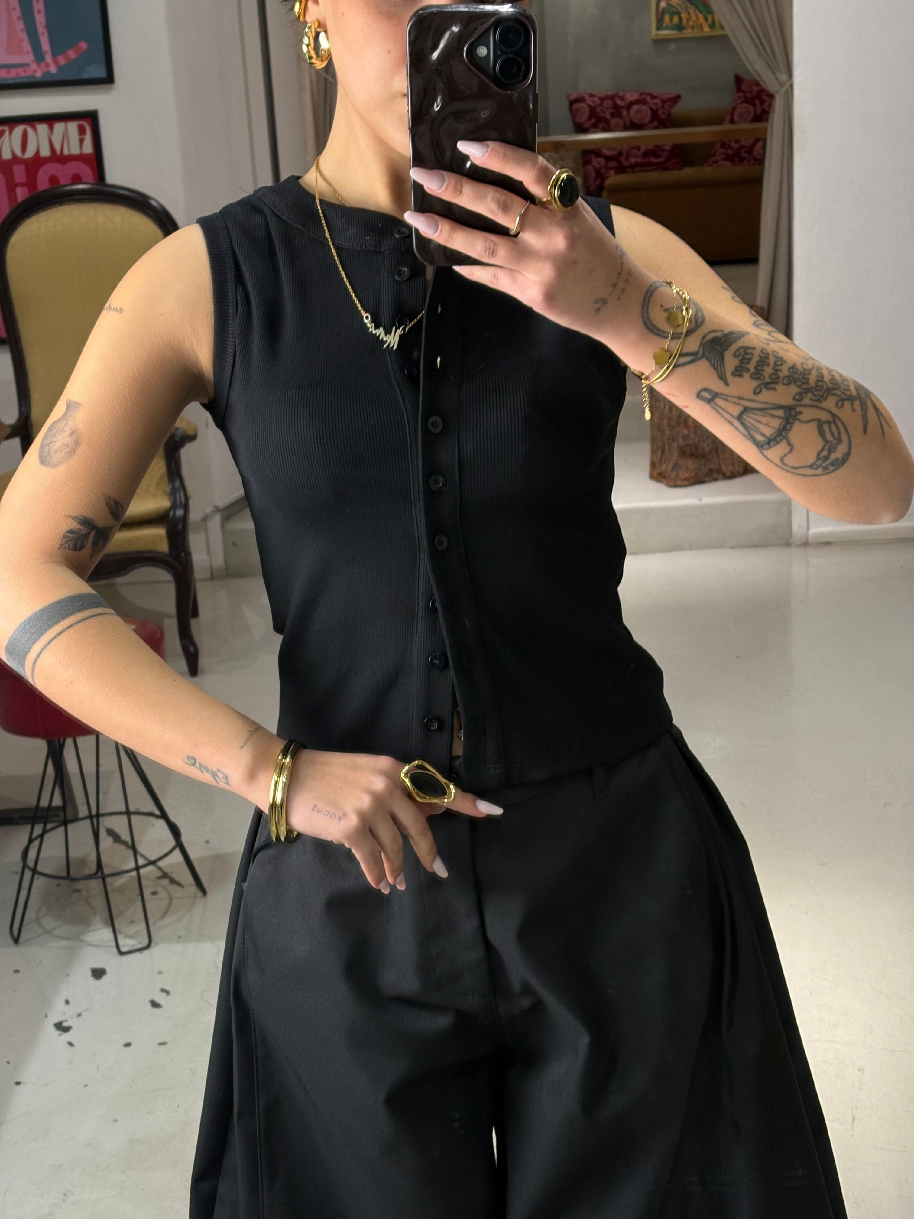 Maglia giromanica serafino GAYN nera