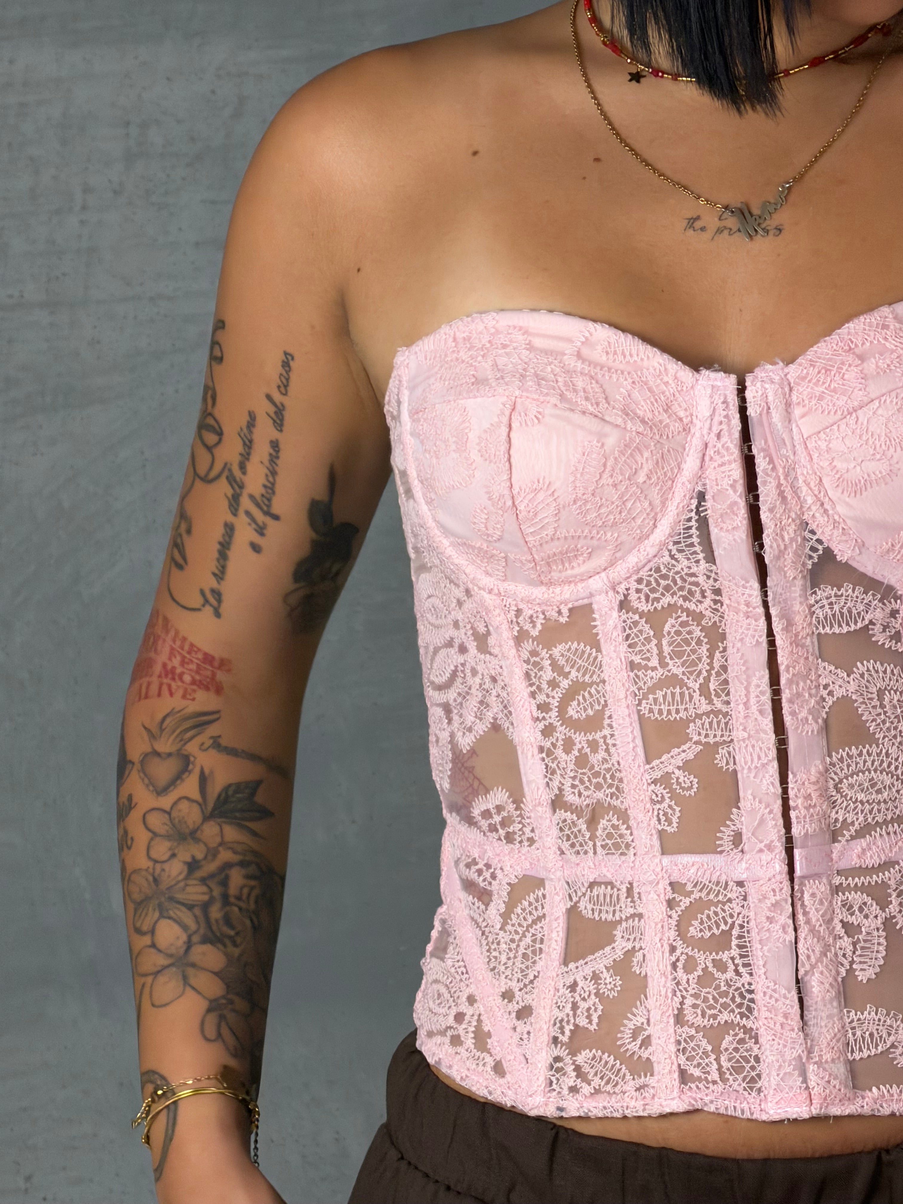 Corpetto macrame RUBIO pink
