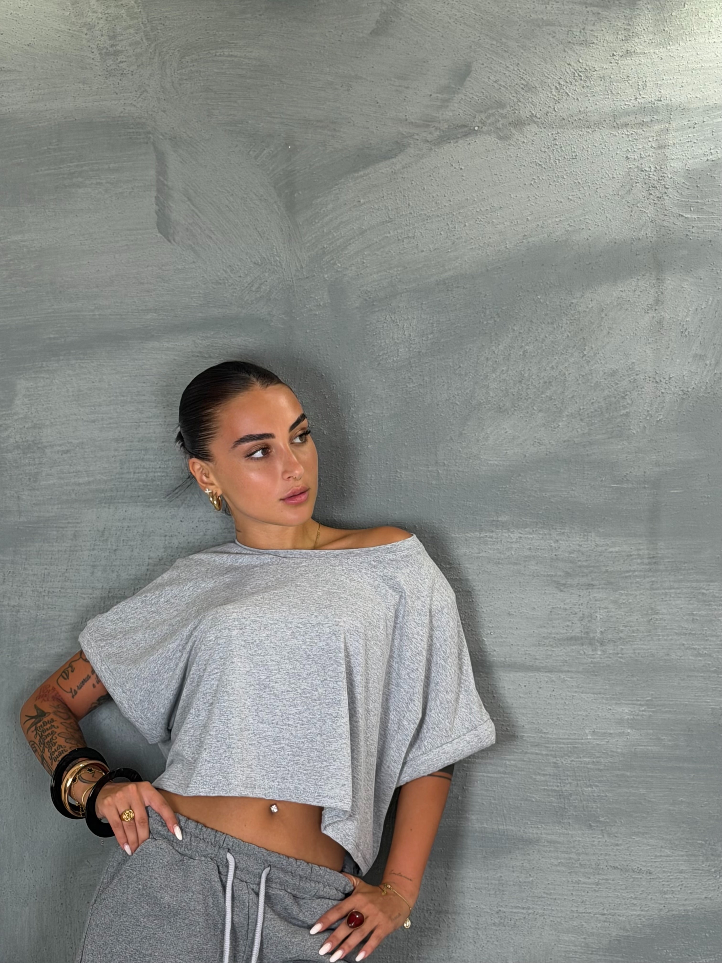 Maglia crop GUMMY grey