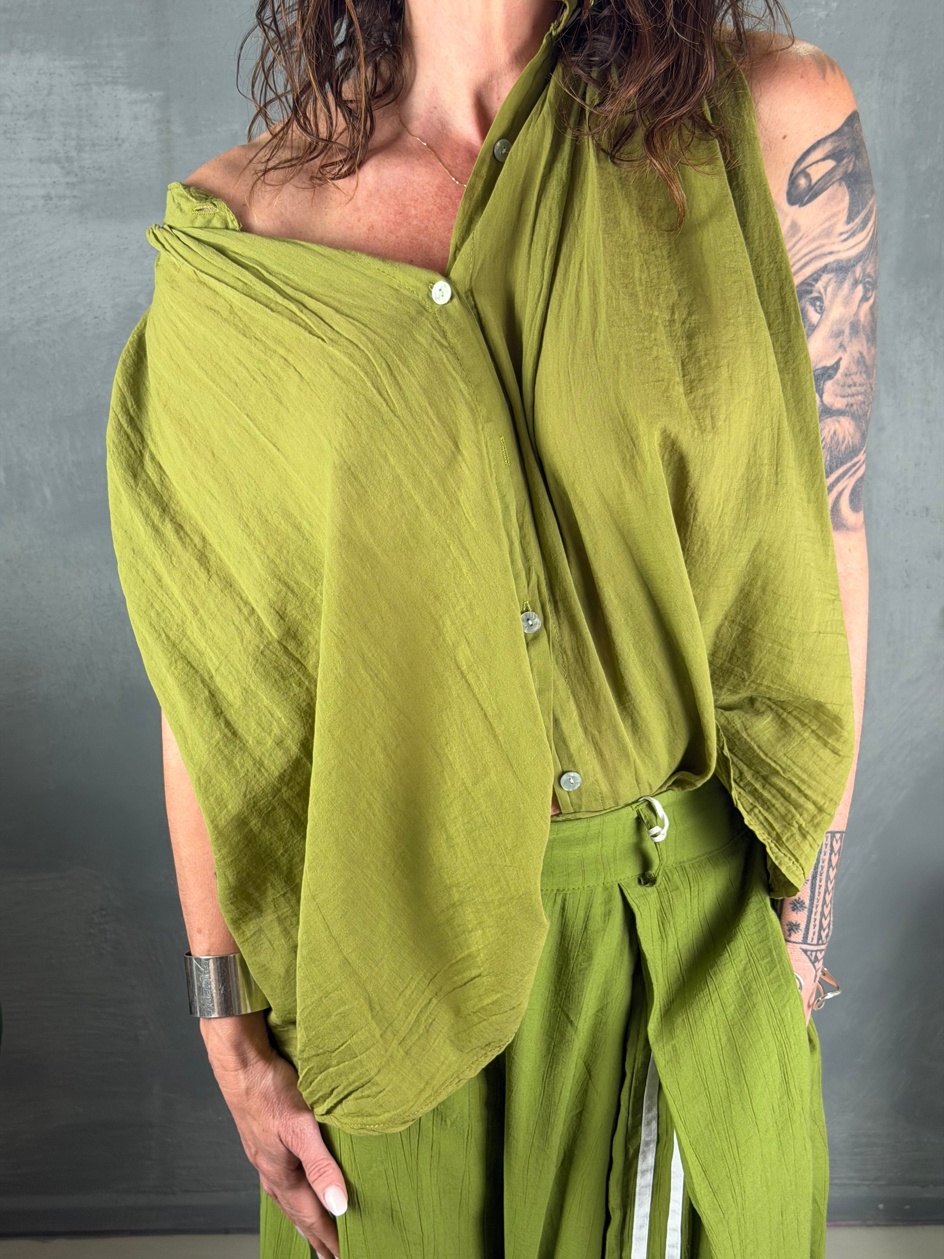 Camicia MINORCA giro manica cedro