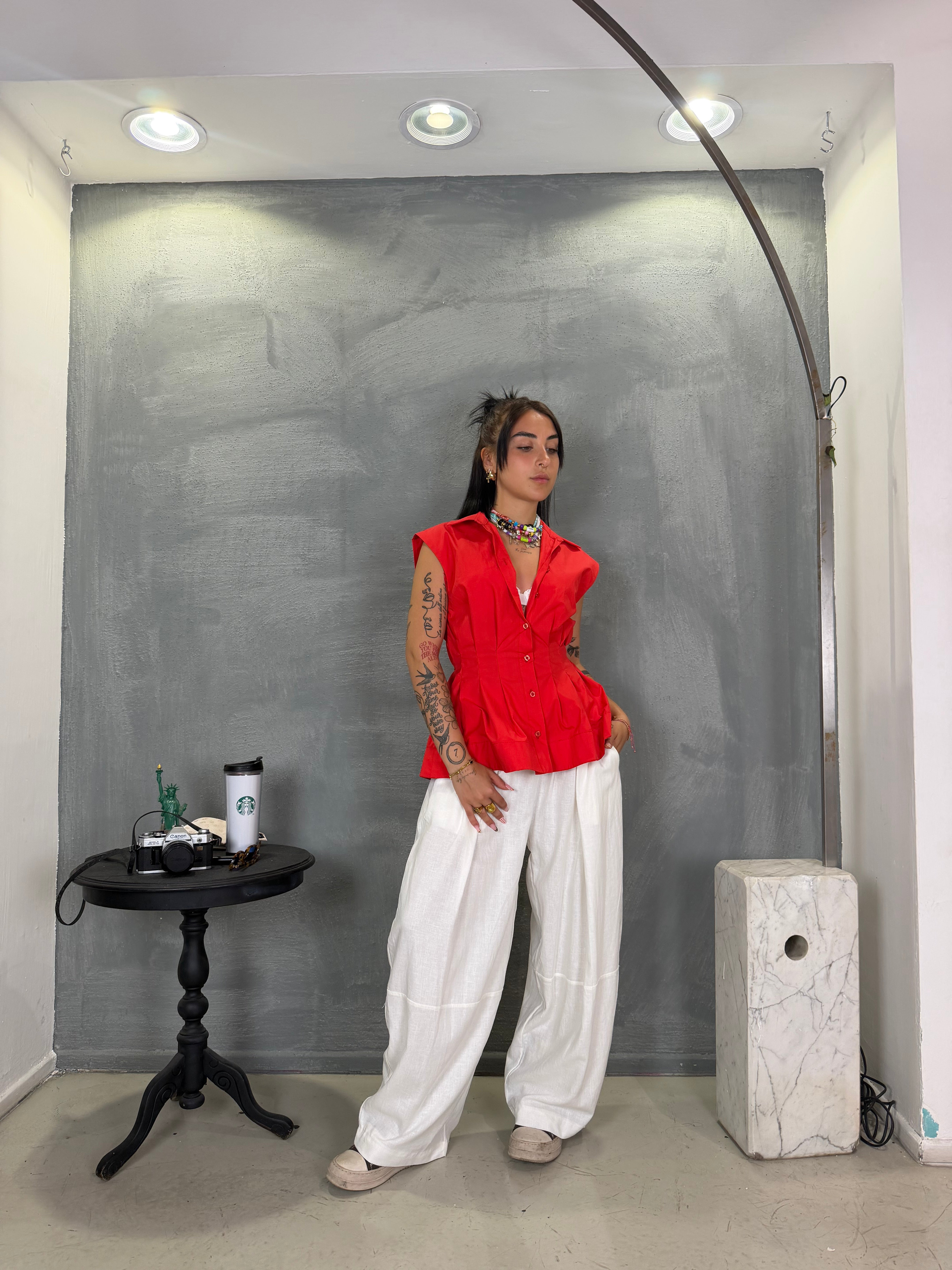 Pantalone lino Granada bianco