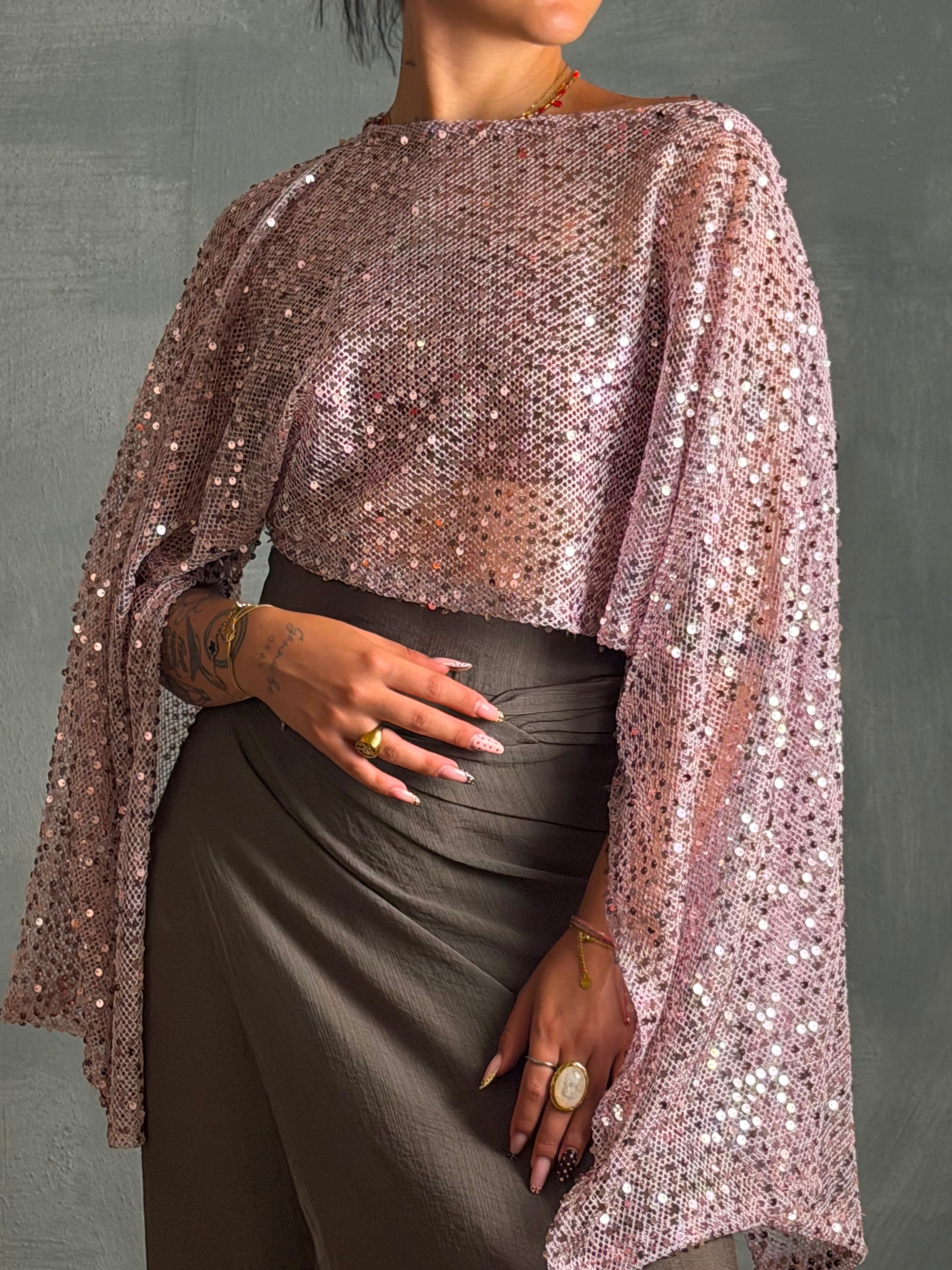 Maglia paillettes ORIA pink