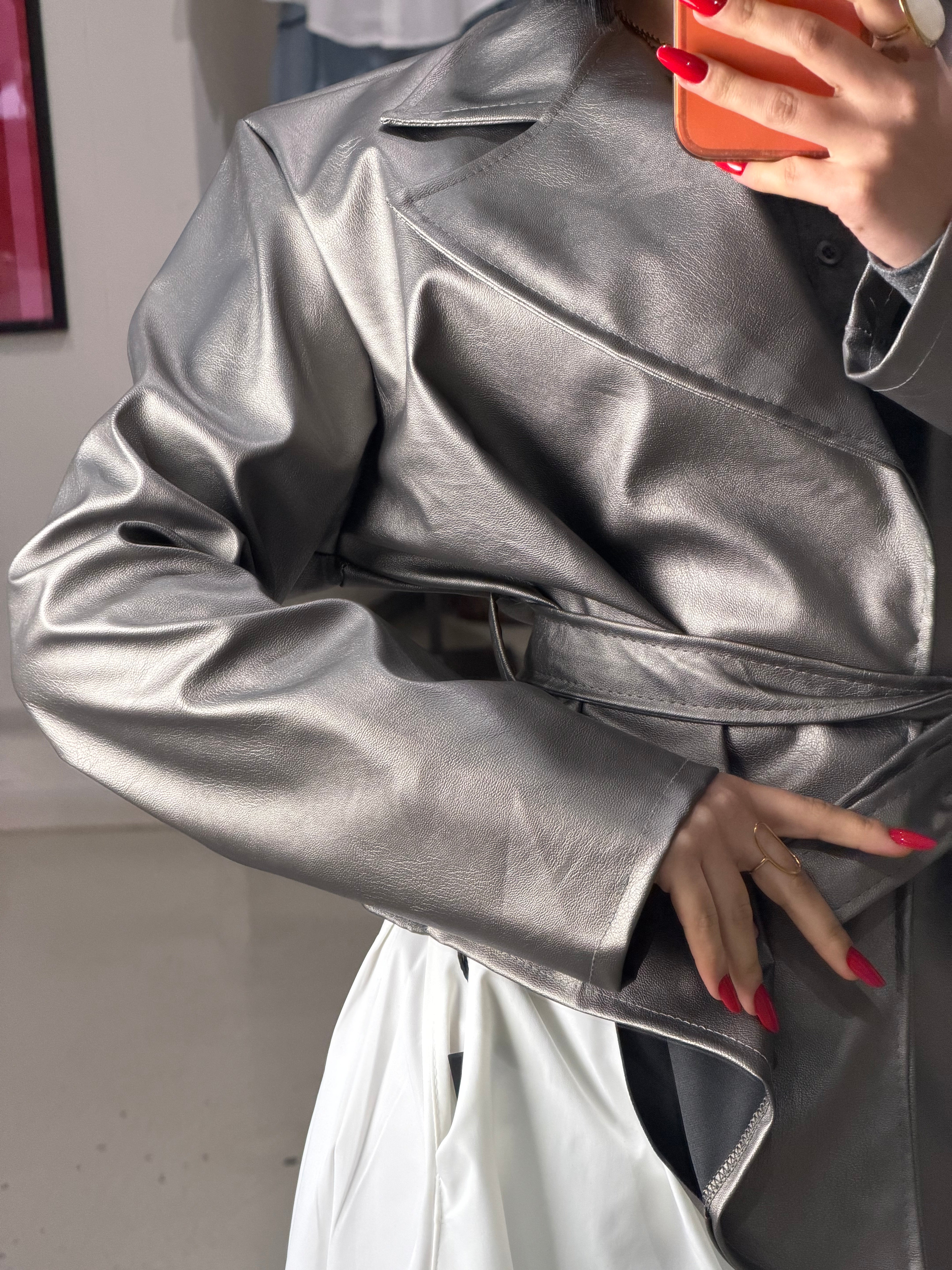 Mini trench STORM argento scuro