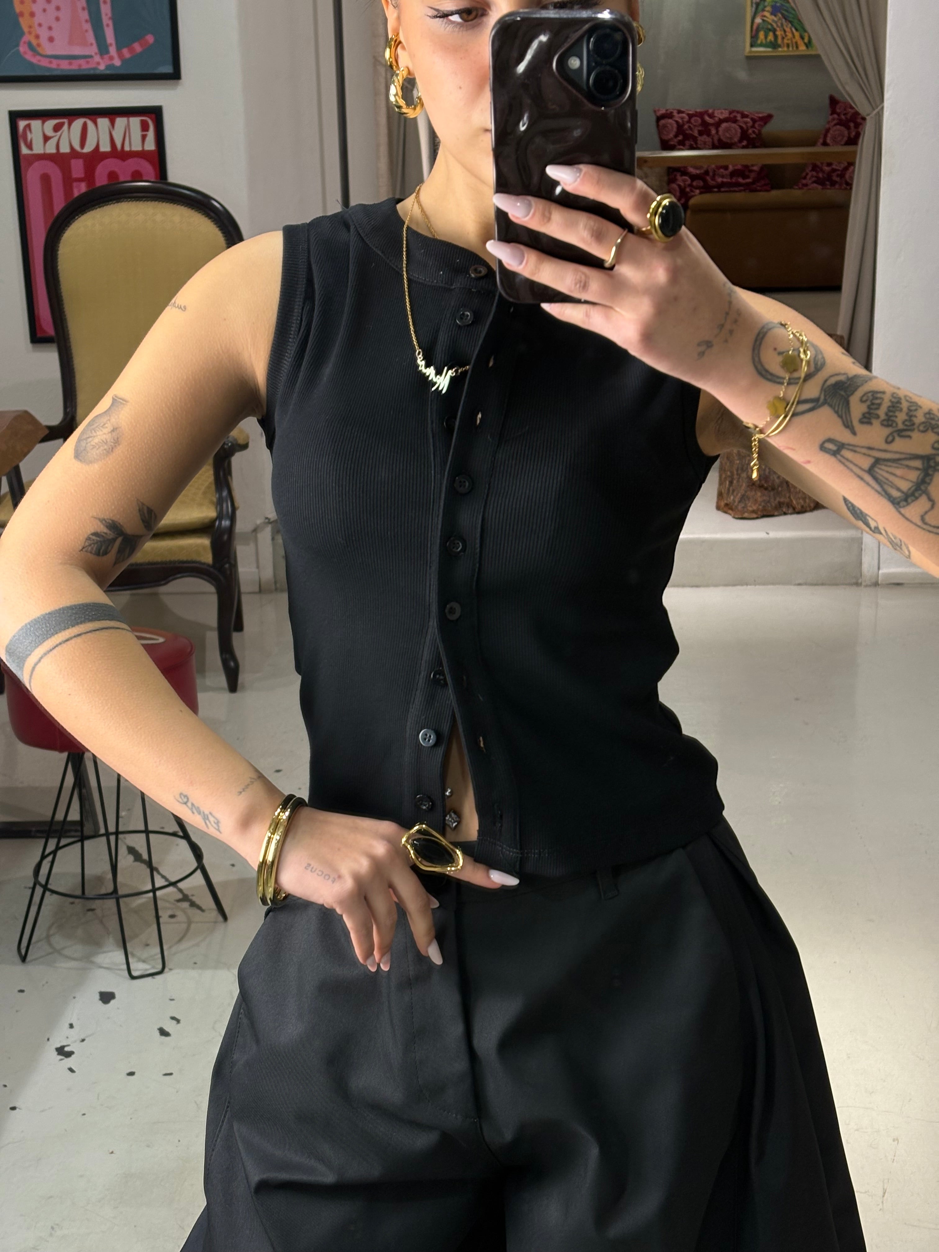 Maglia giromanica serafino GAYN nera