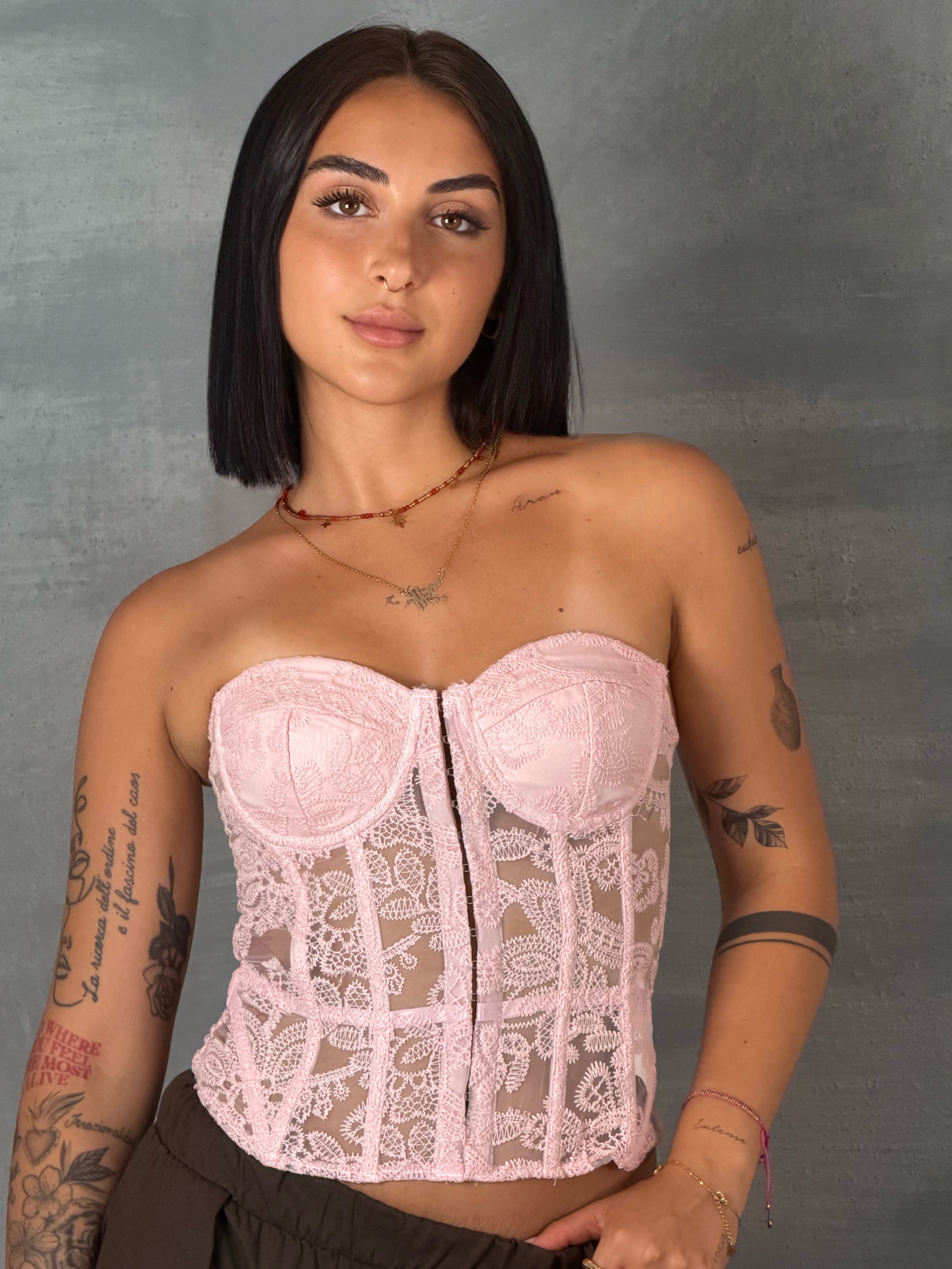 Corpetto macrame RUBIO pink