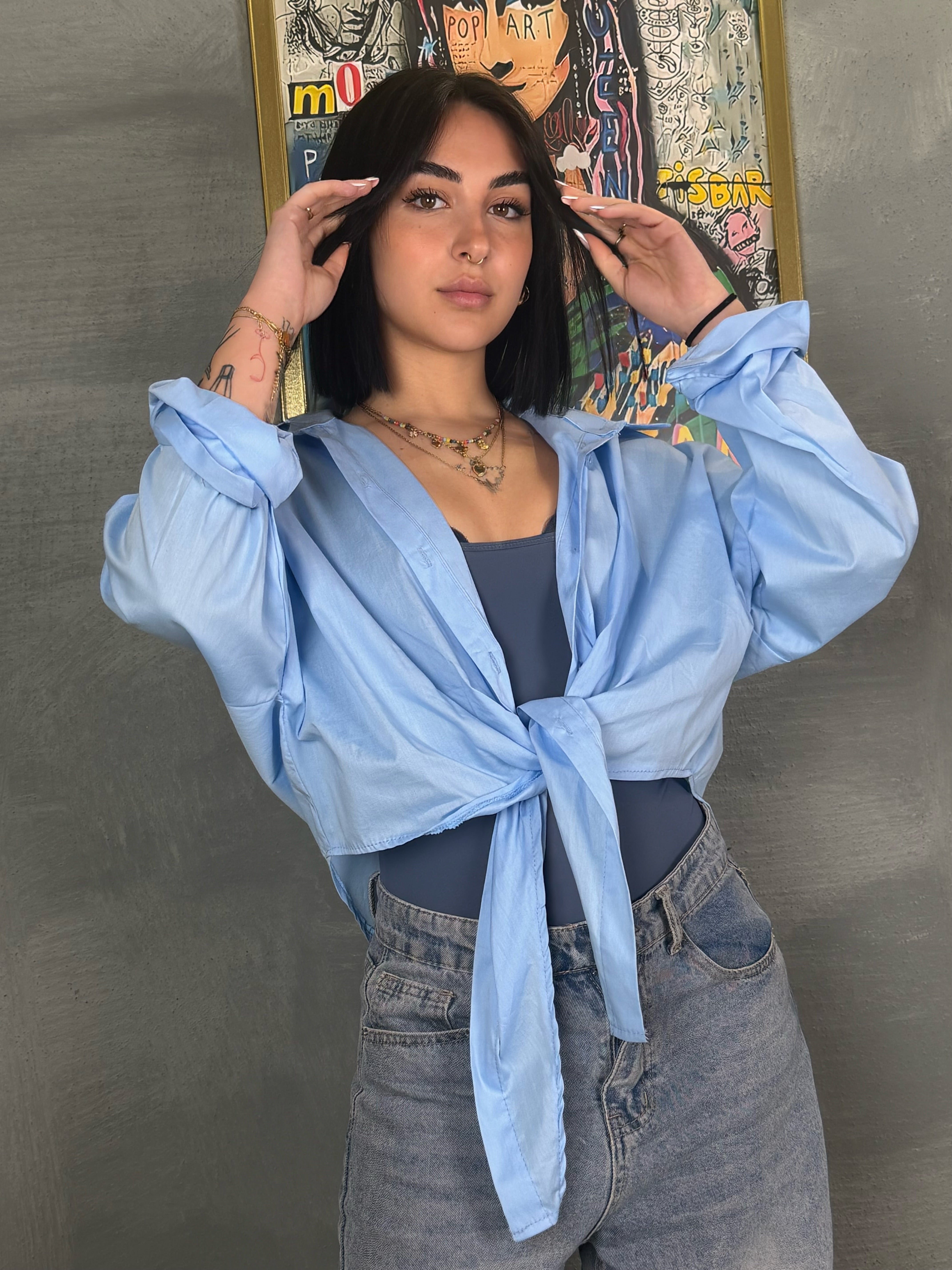 Camicia DONT manica lunga azzurra