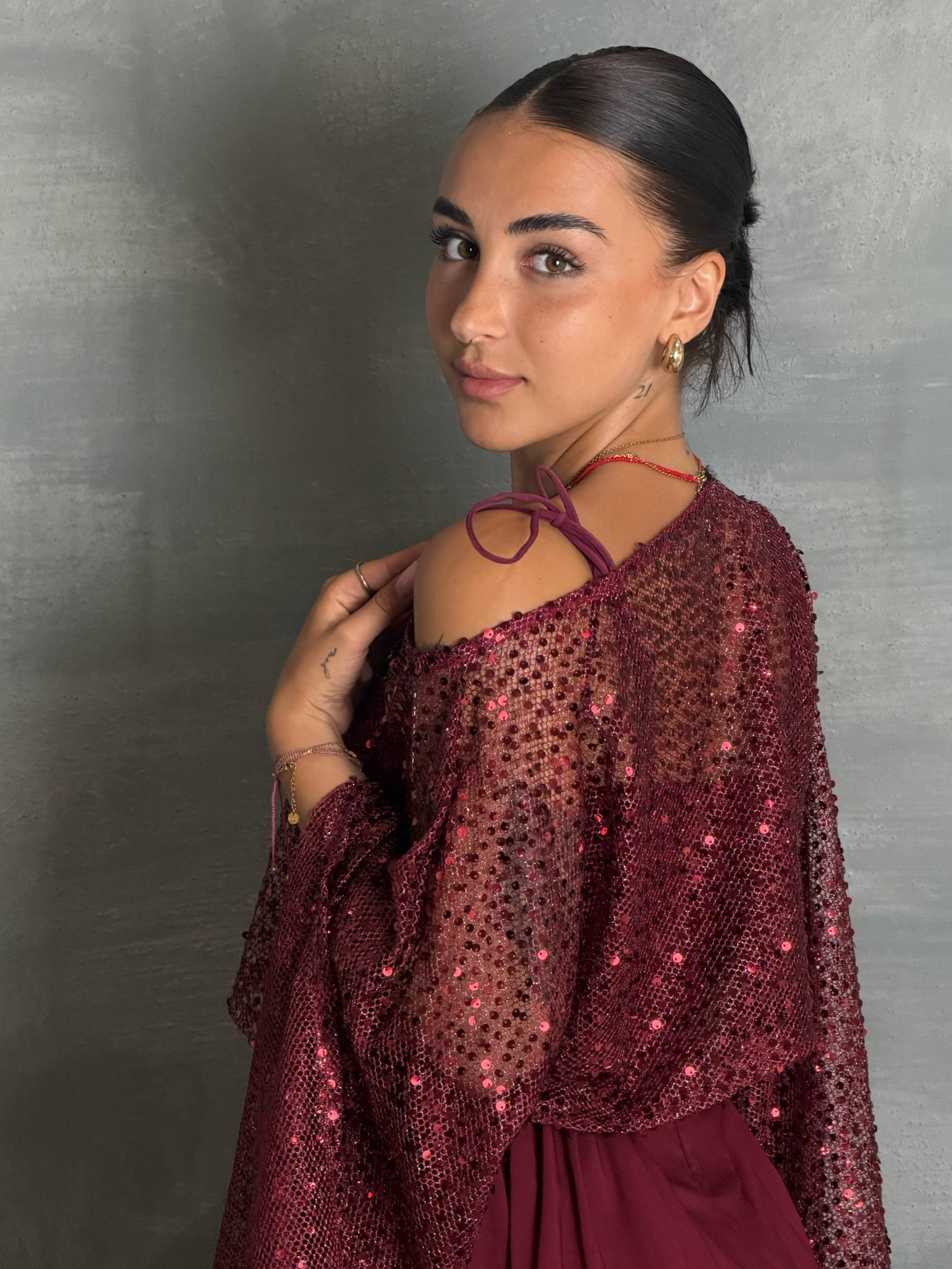 Maglia paillettes ORIA Red