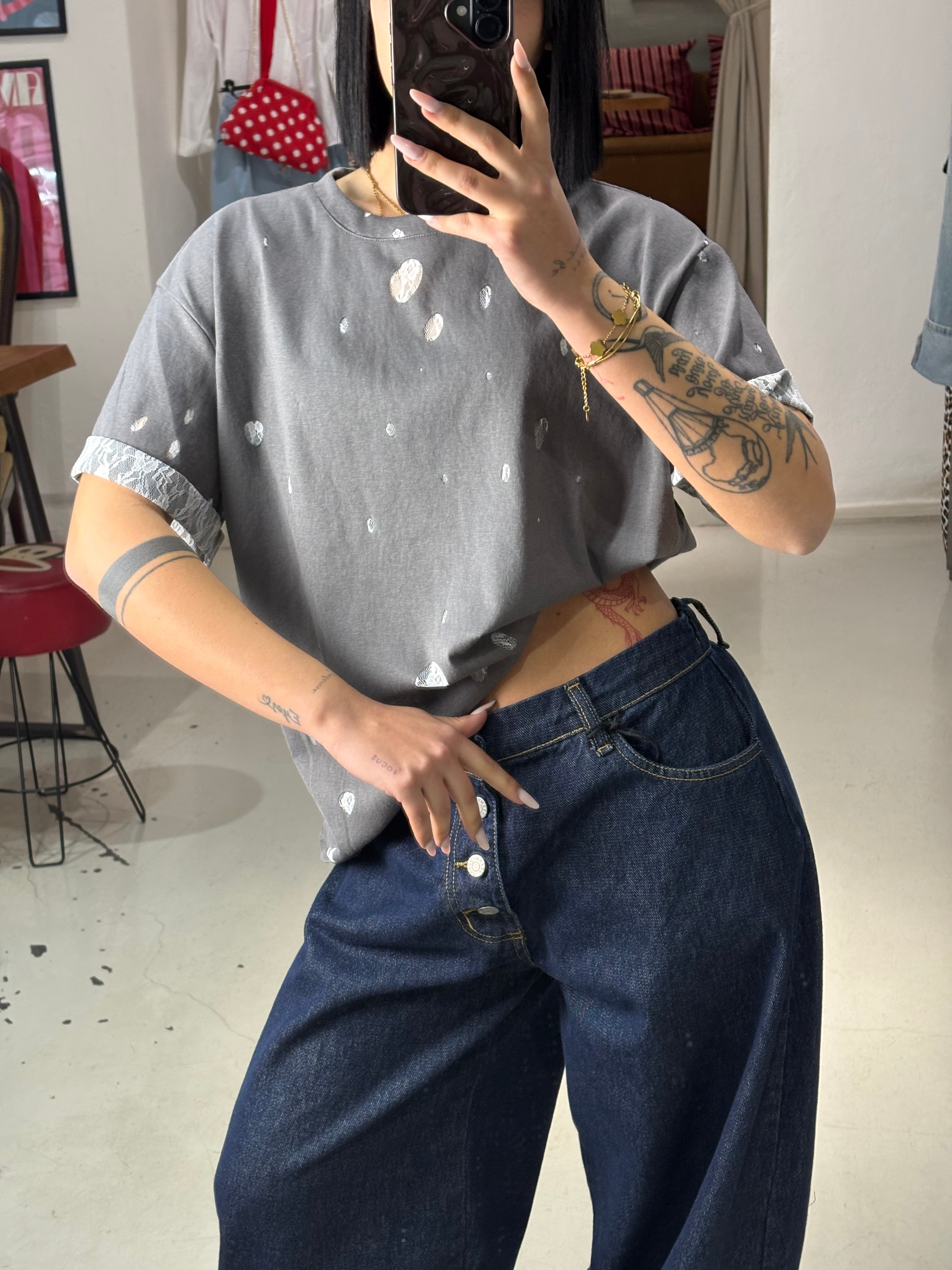 T shirt MIX mezza manica grey