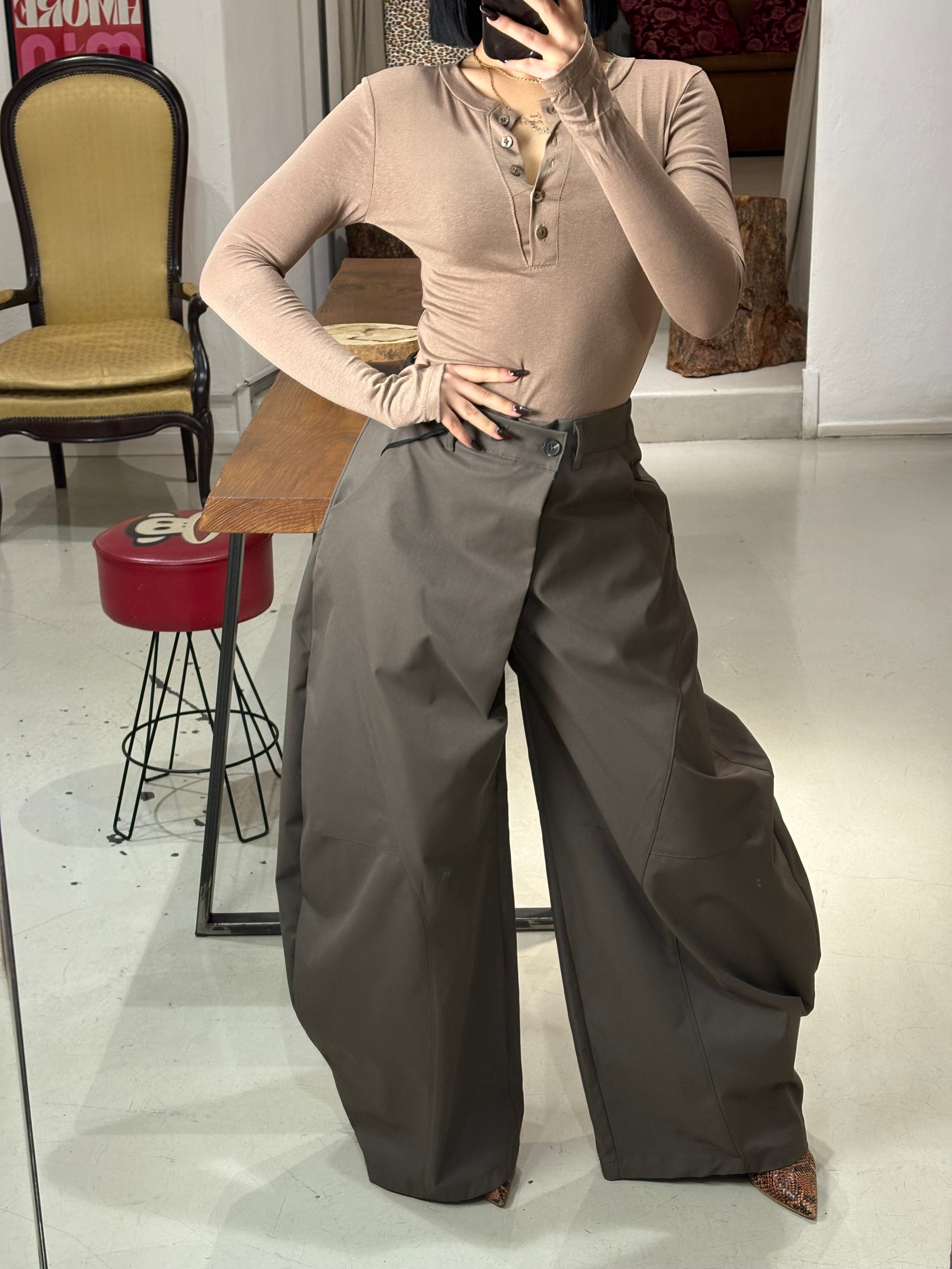 T shirt OPAL manica lunga guanto taupe