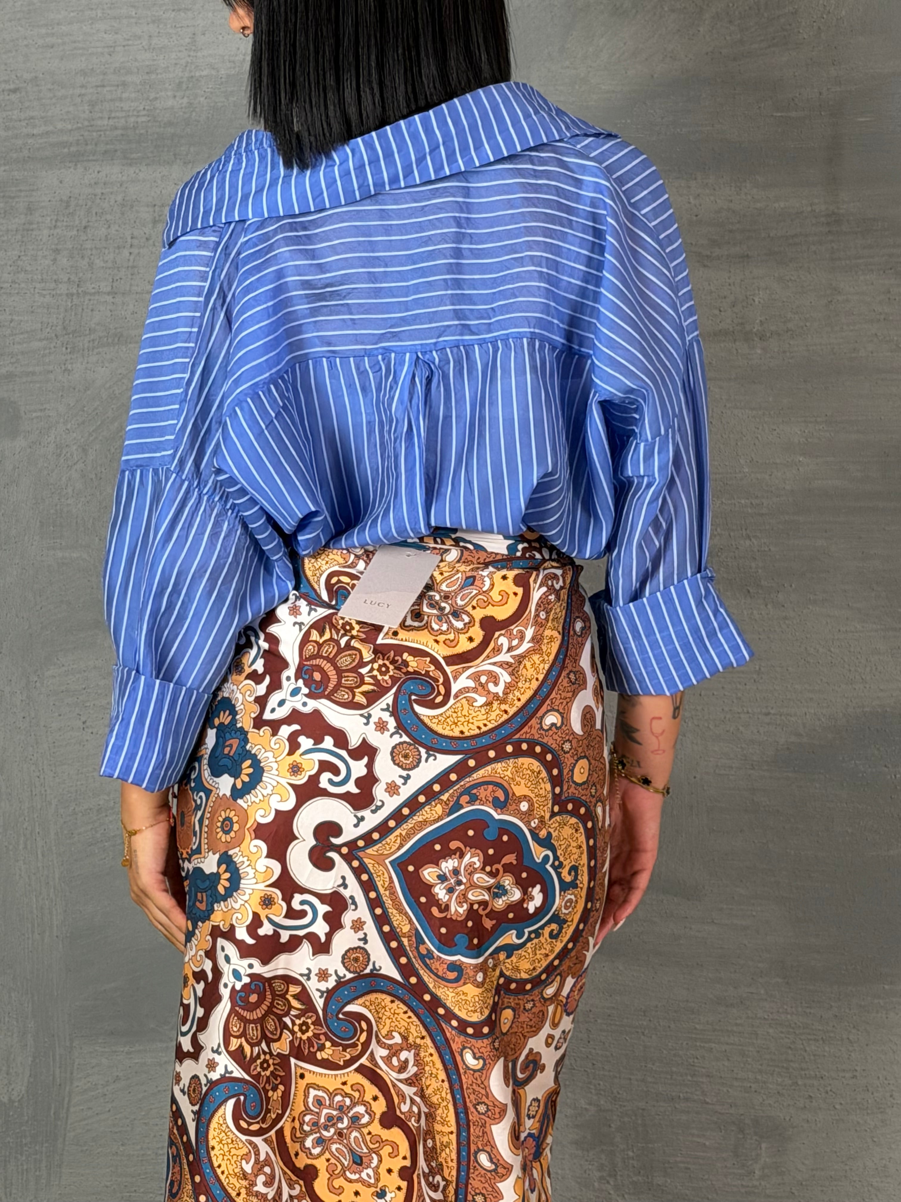 Camicia righe PALE bluette