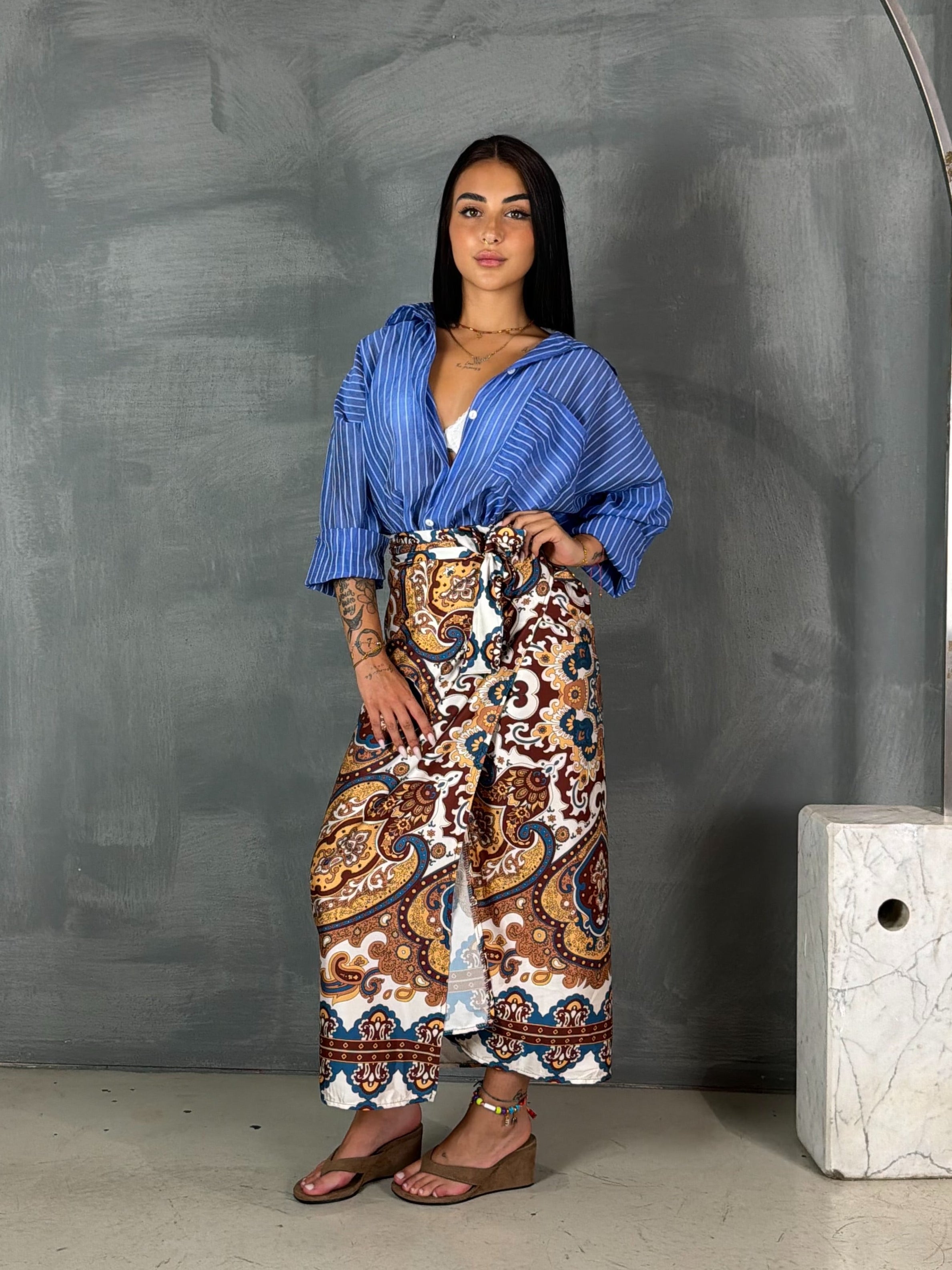 Camicia righe PALE bluette
