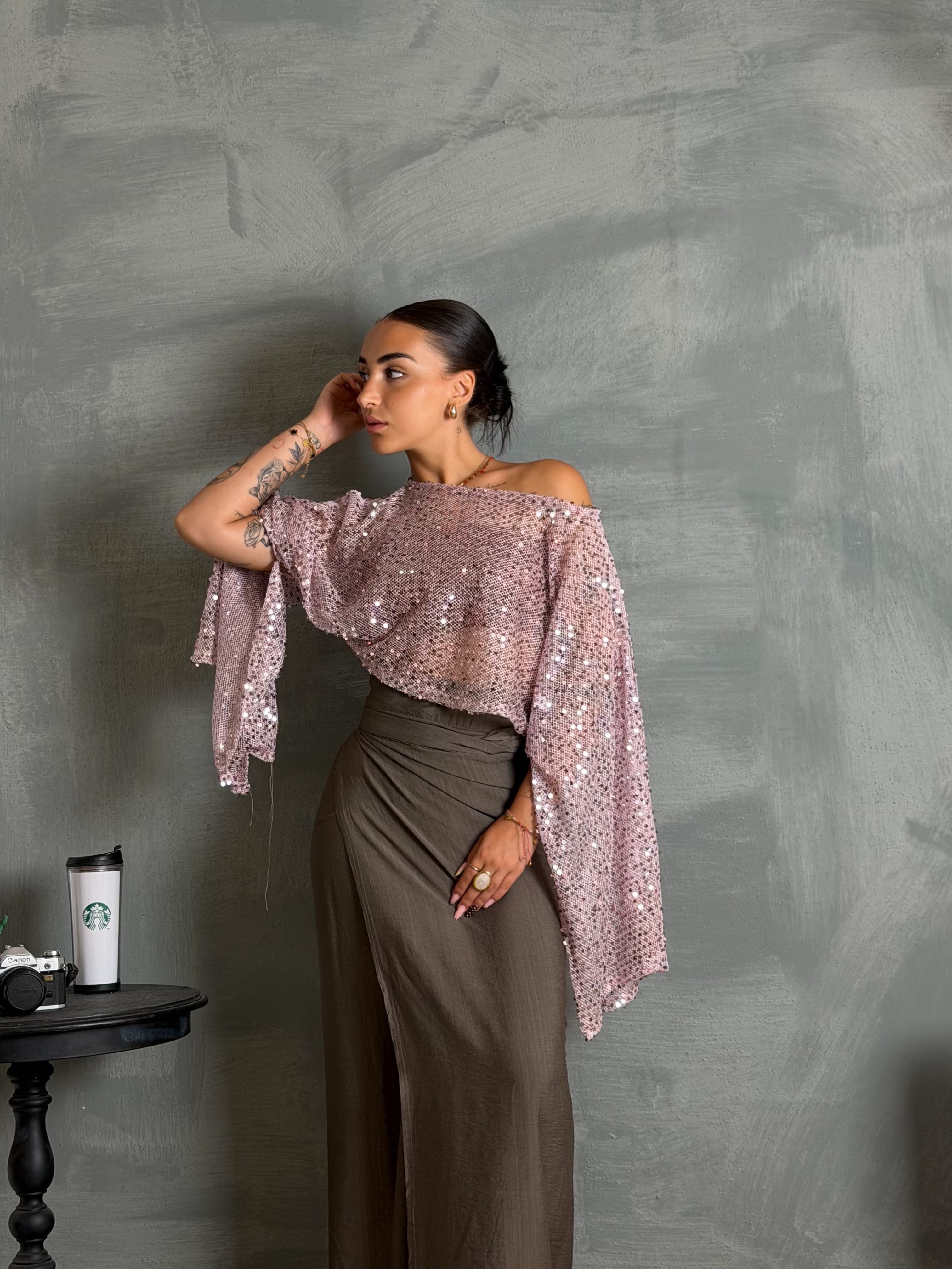 Maglia paillettes ORIA pink