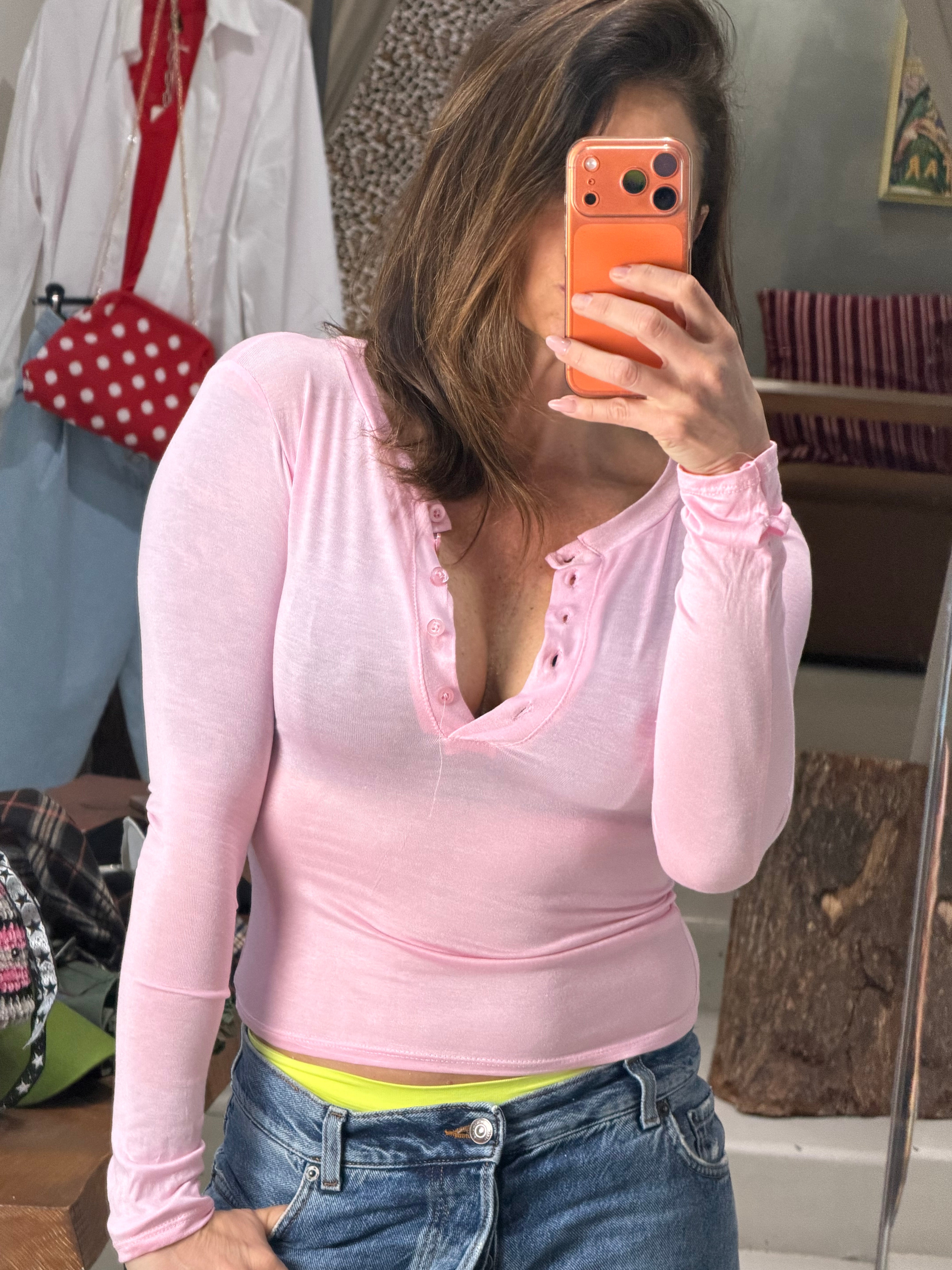 T shirt OPAL manica lunga guanto rosa