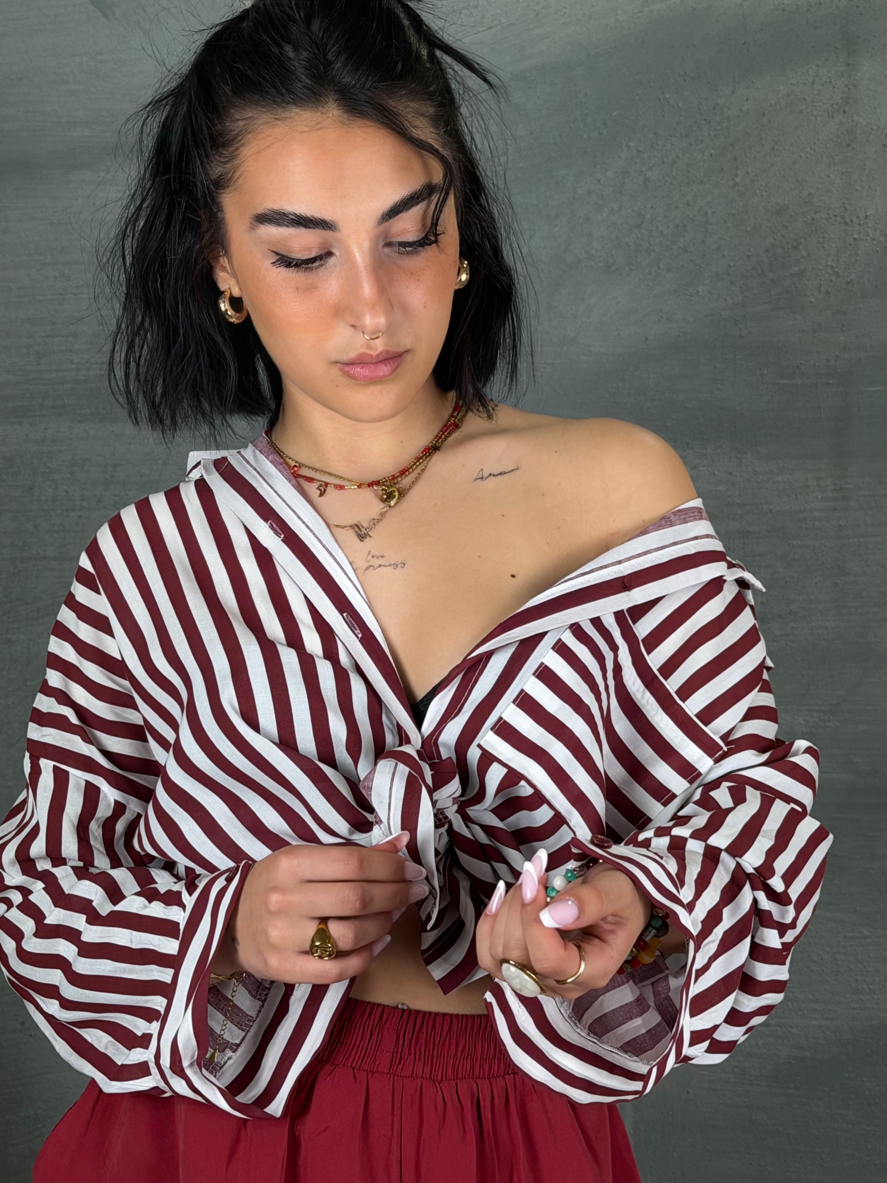 Camicia Jeb bastoncino bourdeaux