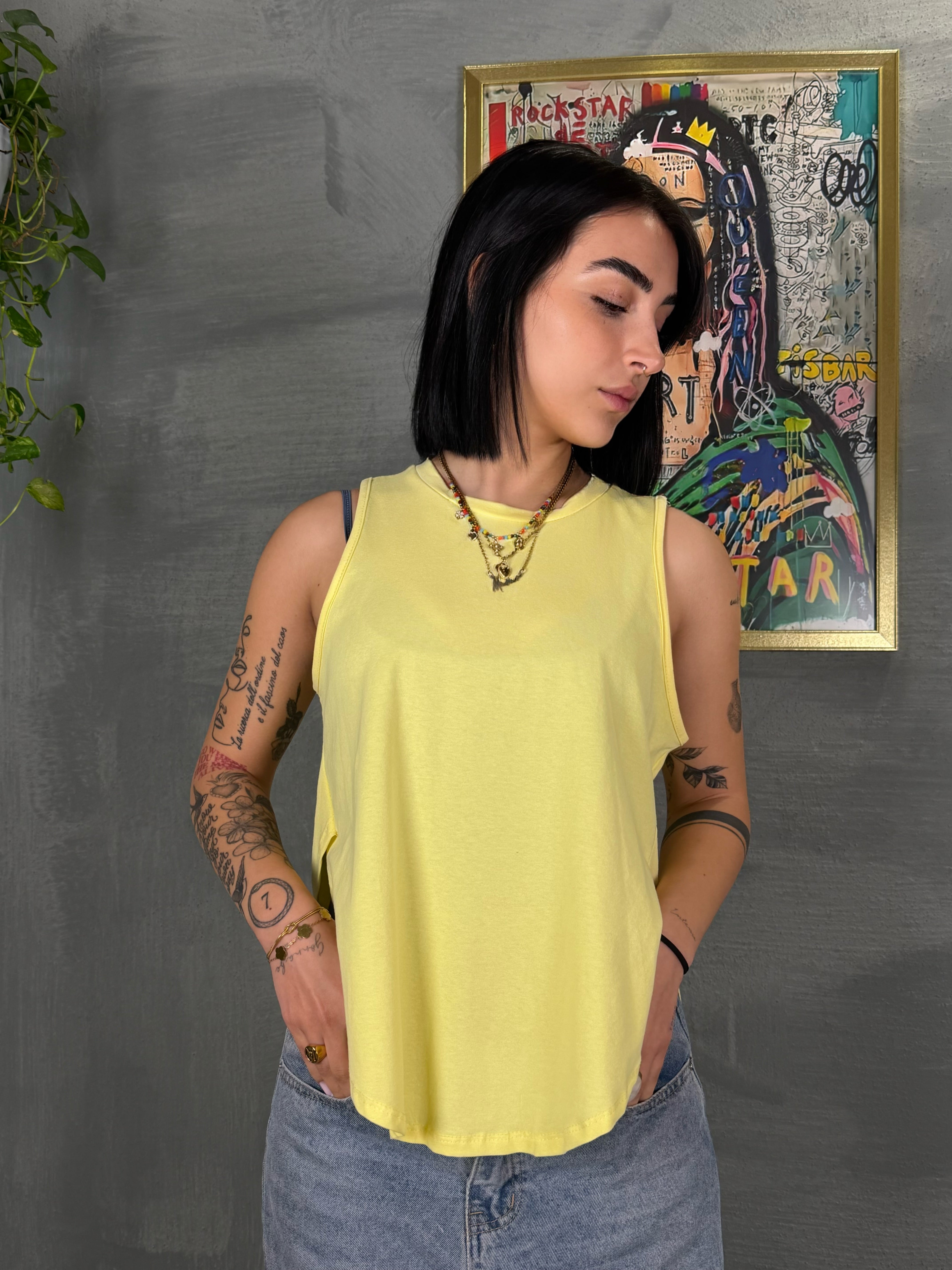 Canotta BEGIN asimmetrica giallo