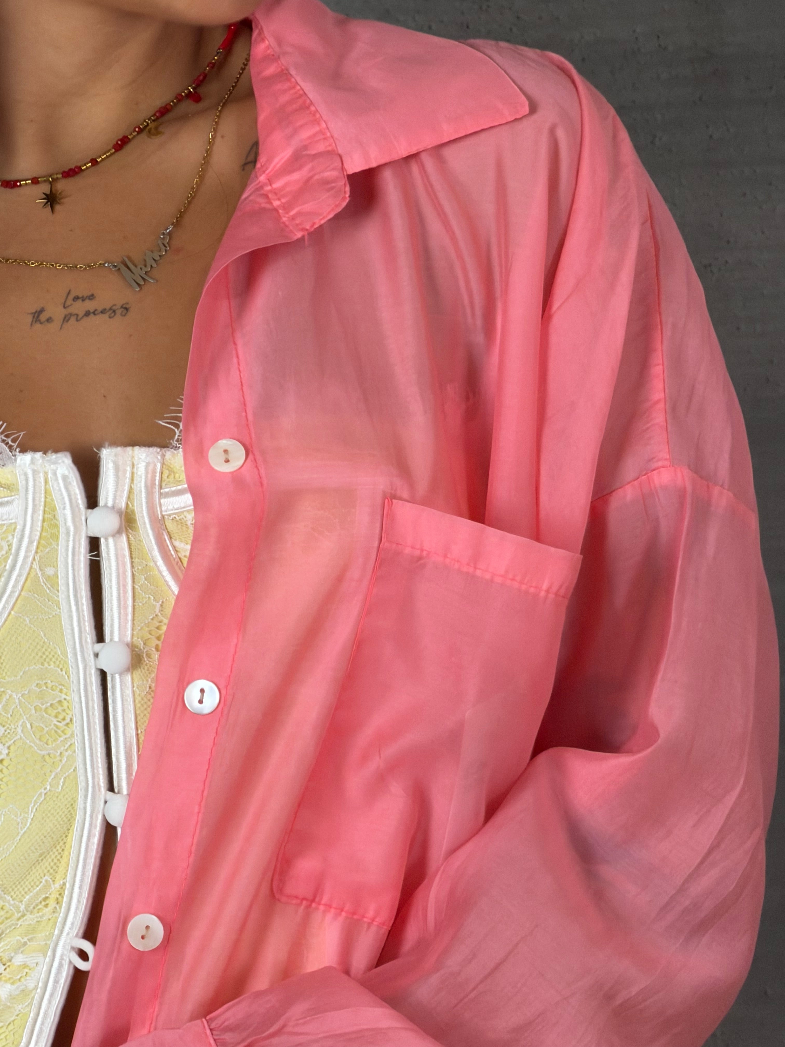 Camicia WILBON pesca fluo