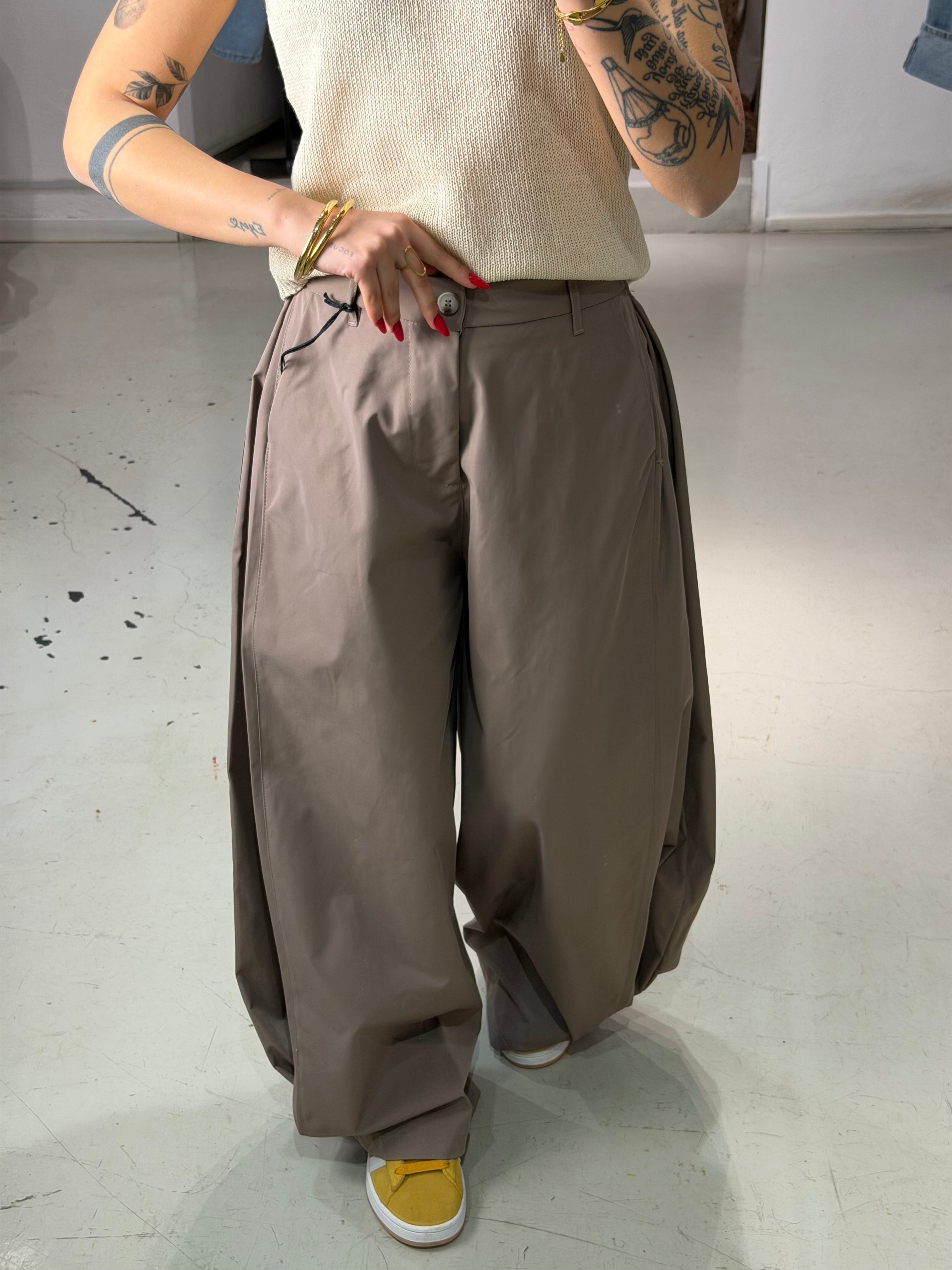 Pantalone cotone over VALTERA sabbia
