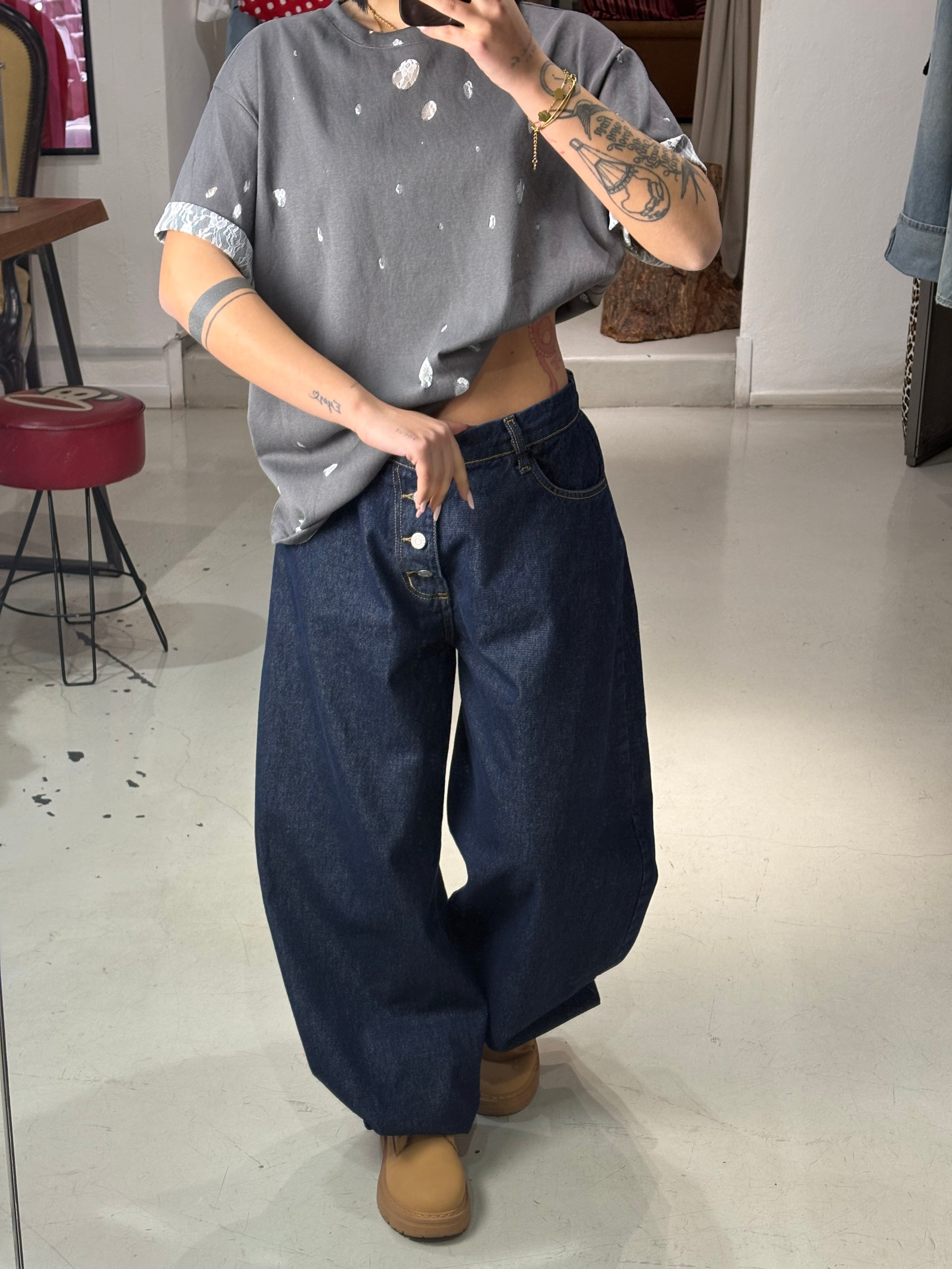 T shirt  MIX mezza manica grey
