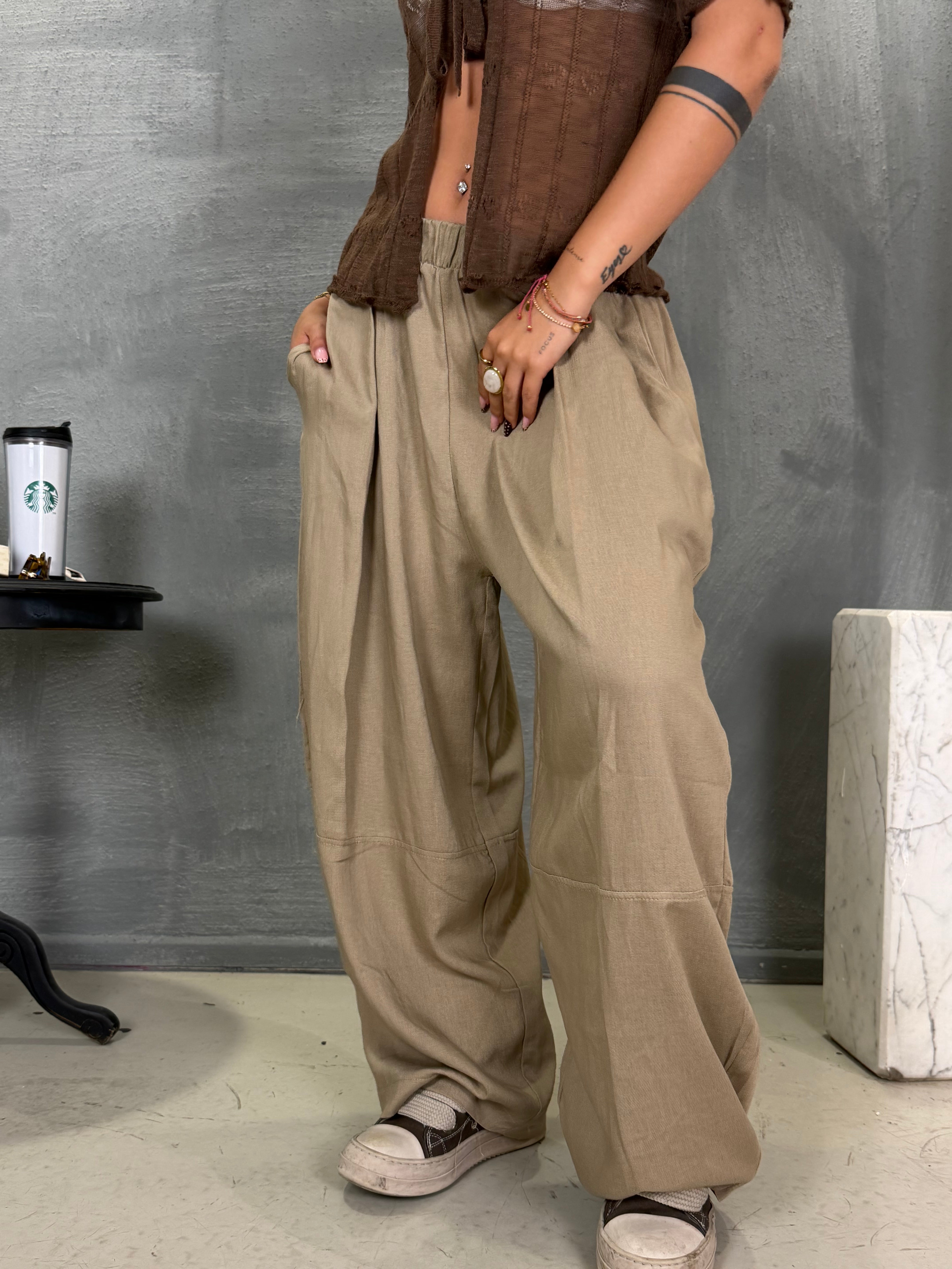 Pantalone lino Granada sand
