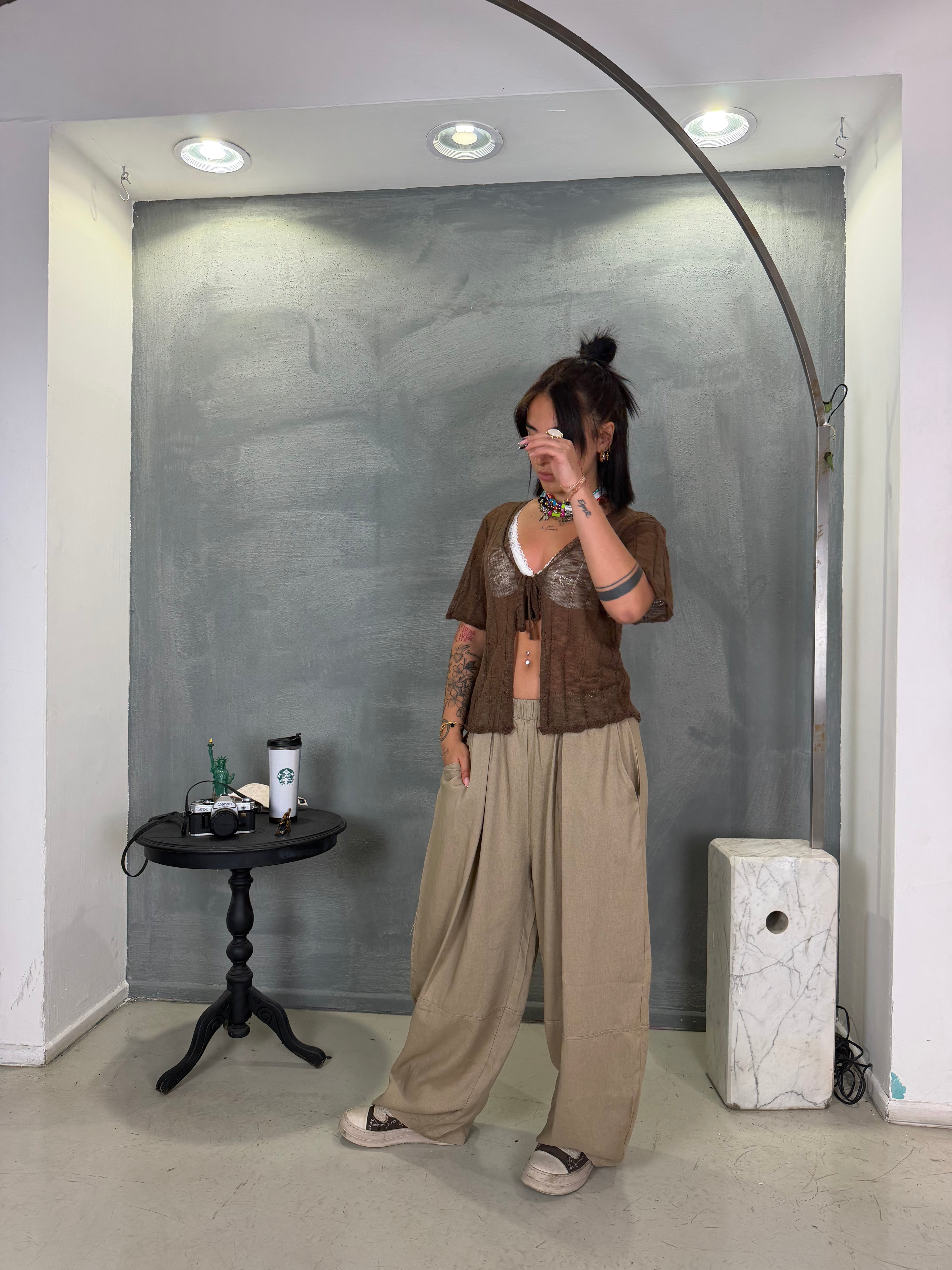 Mini cardigan D’EN BOSSA brown