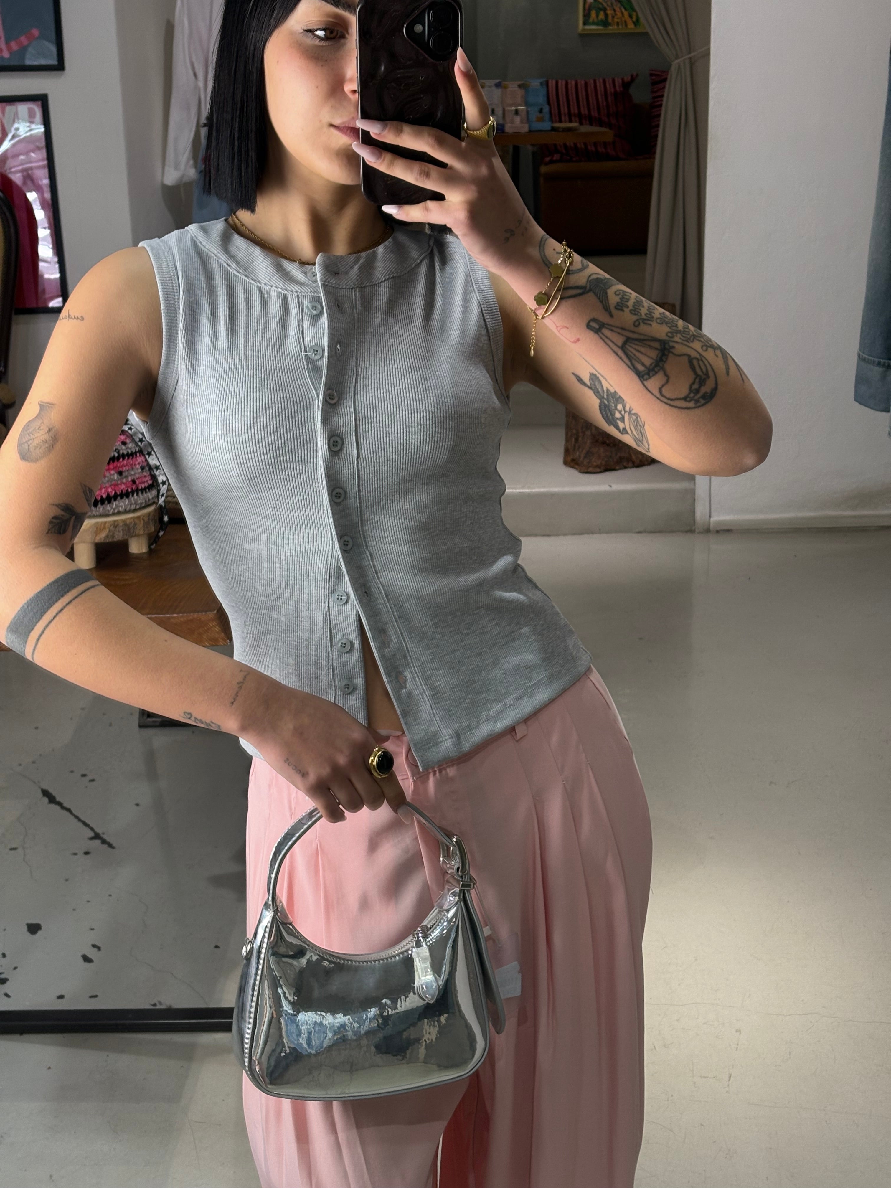 Maglia GAYN giromanica  serafino  Heather