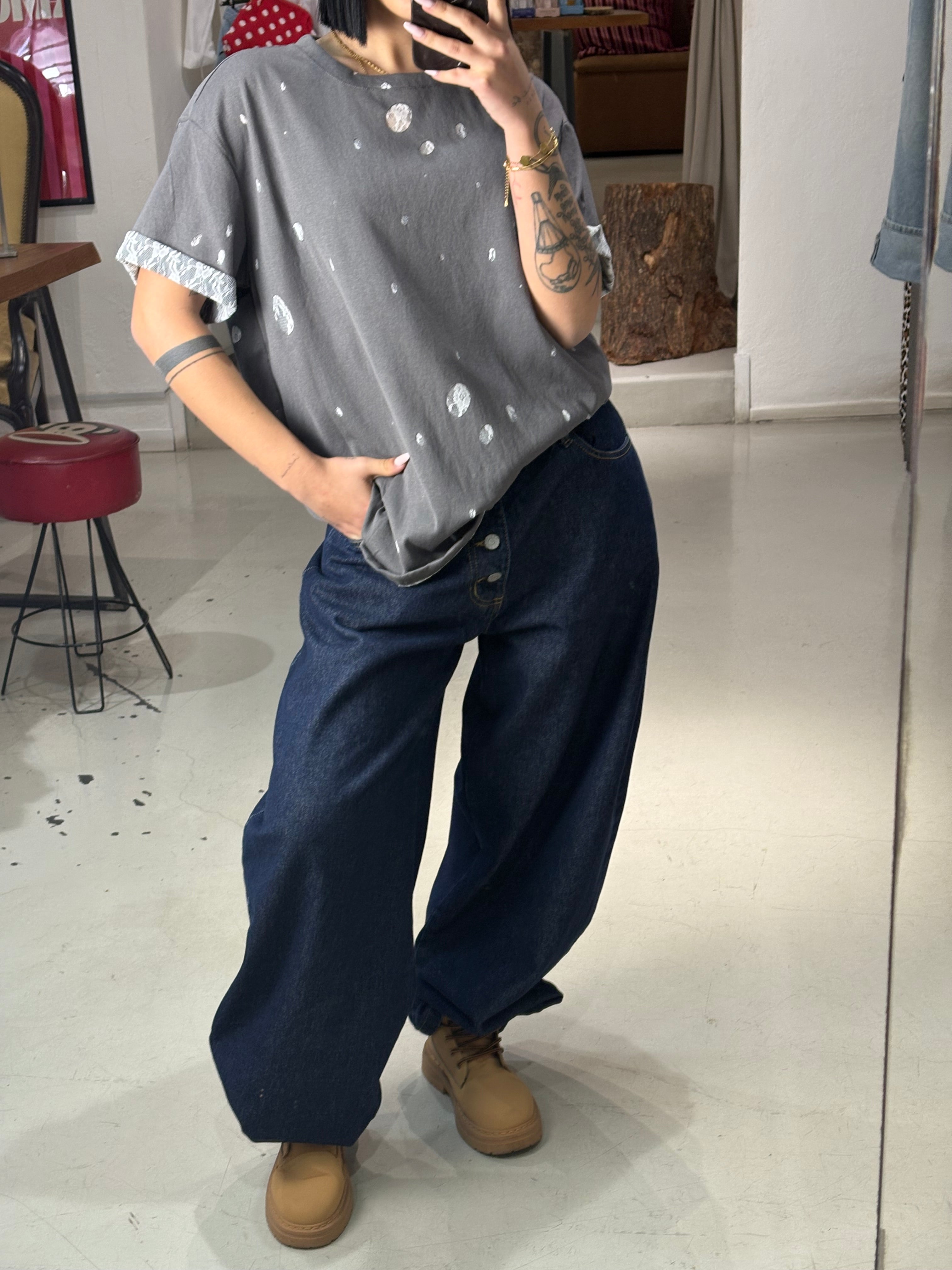 T shirt  MIX mezza manica grey