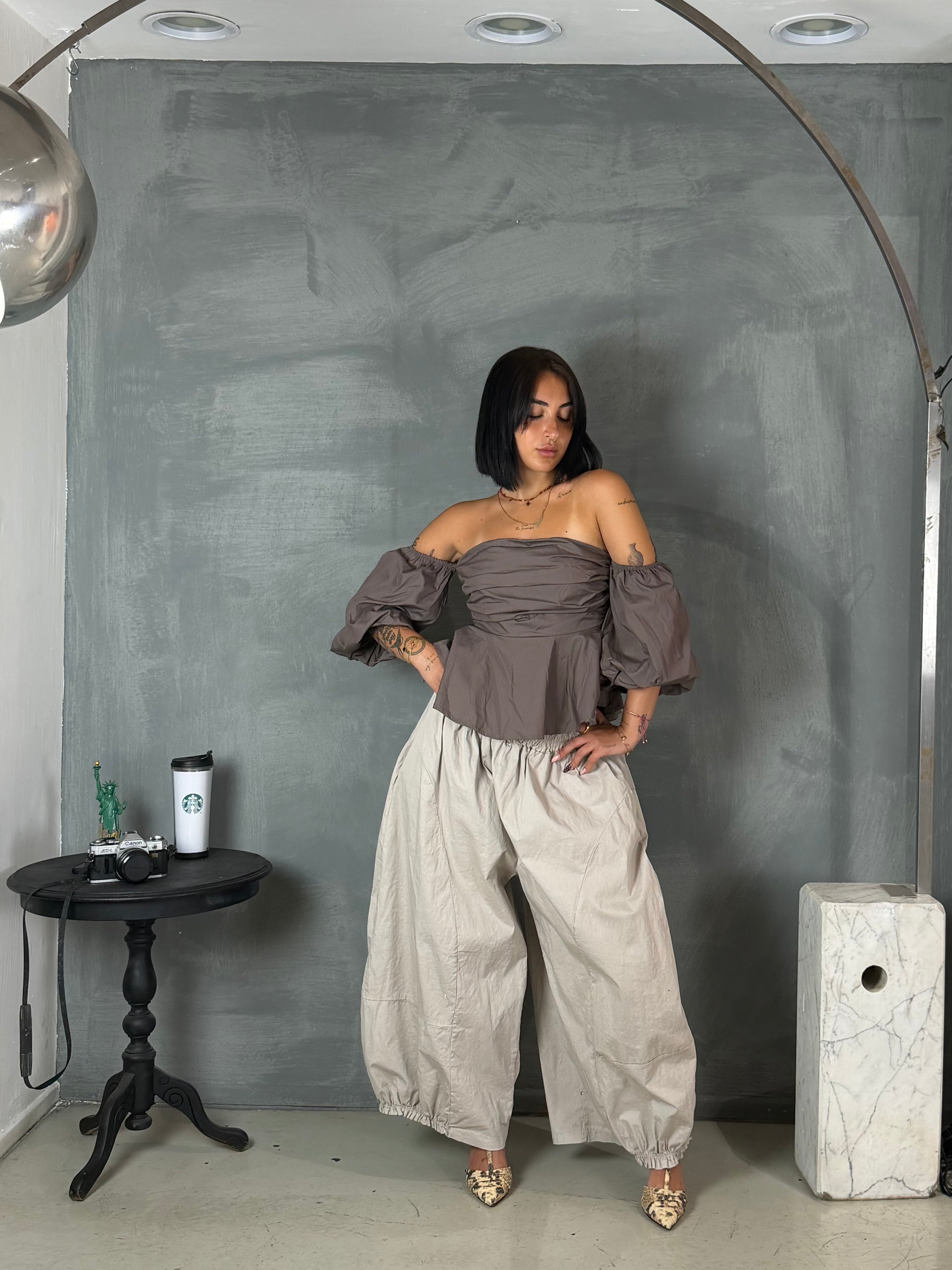 Top cotone  ELCHE taupe