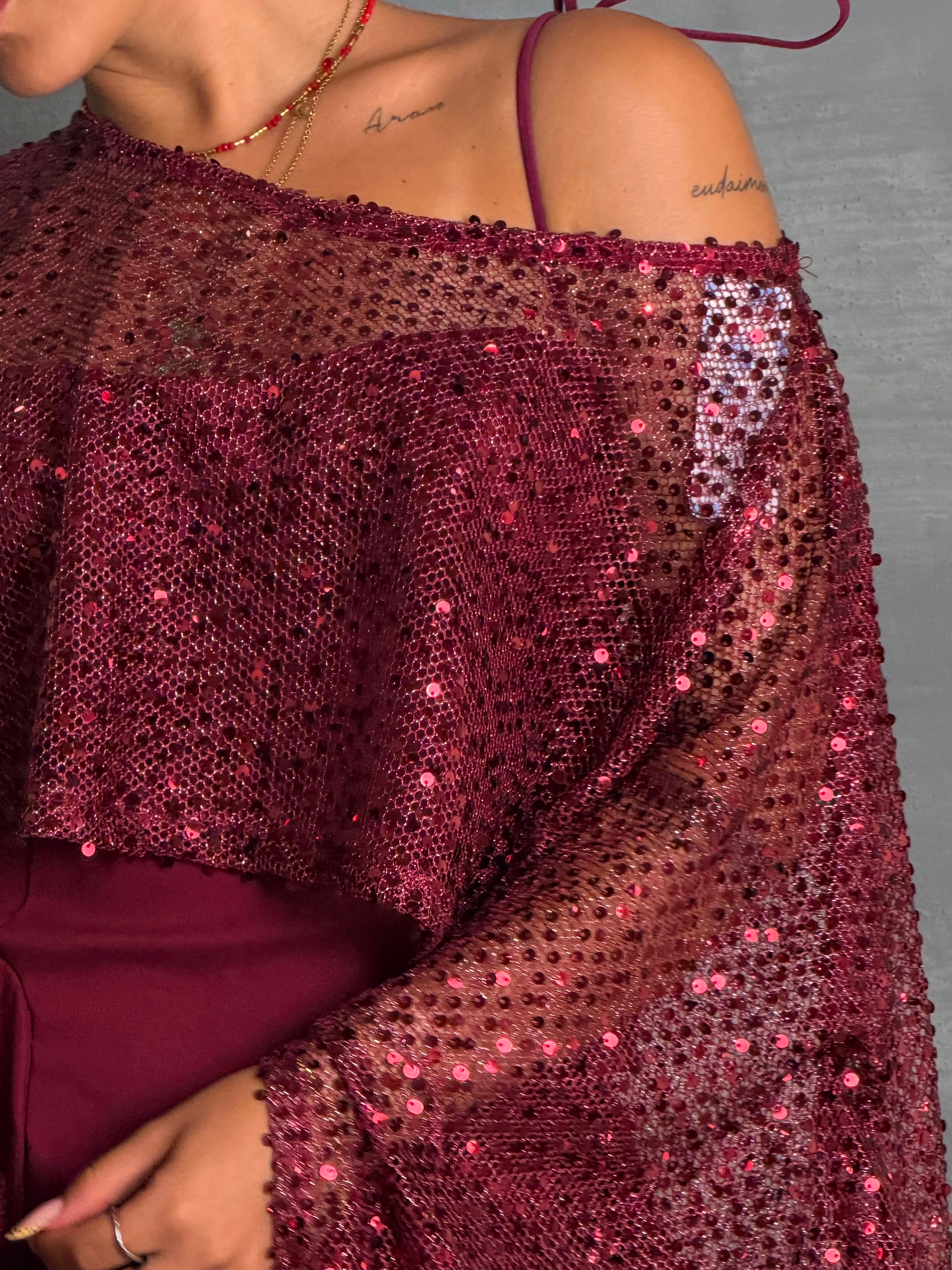 Maglia paillettes ORIA Red