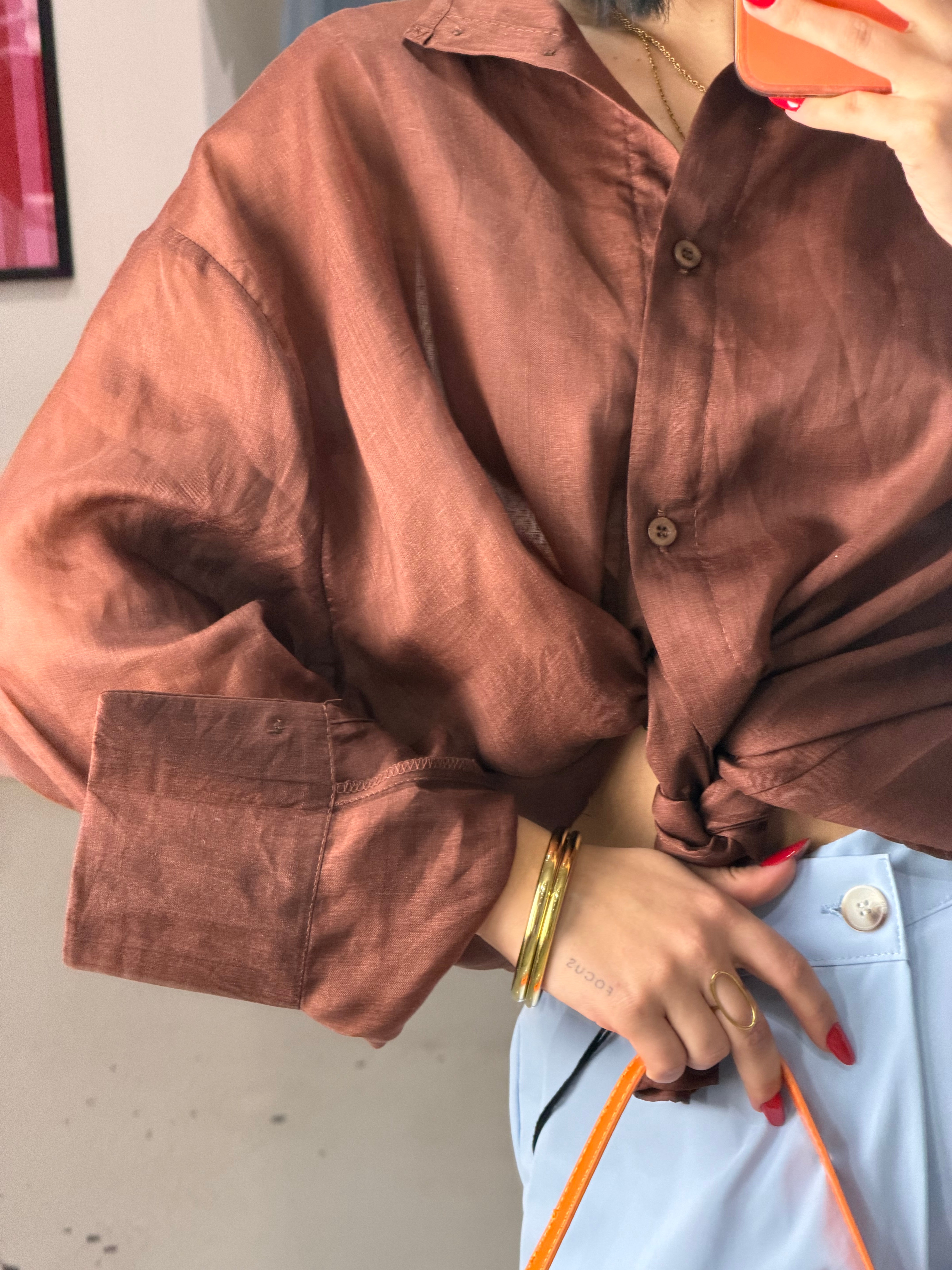 Blusa manica lunga SILO brown