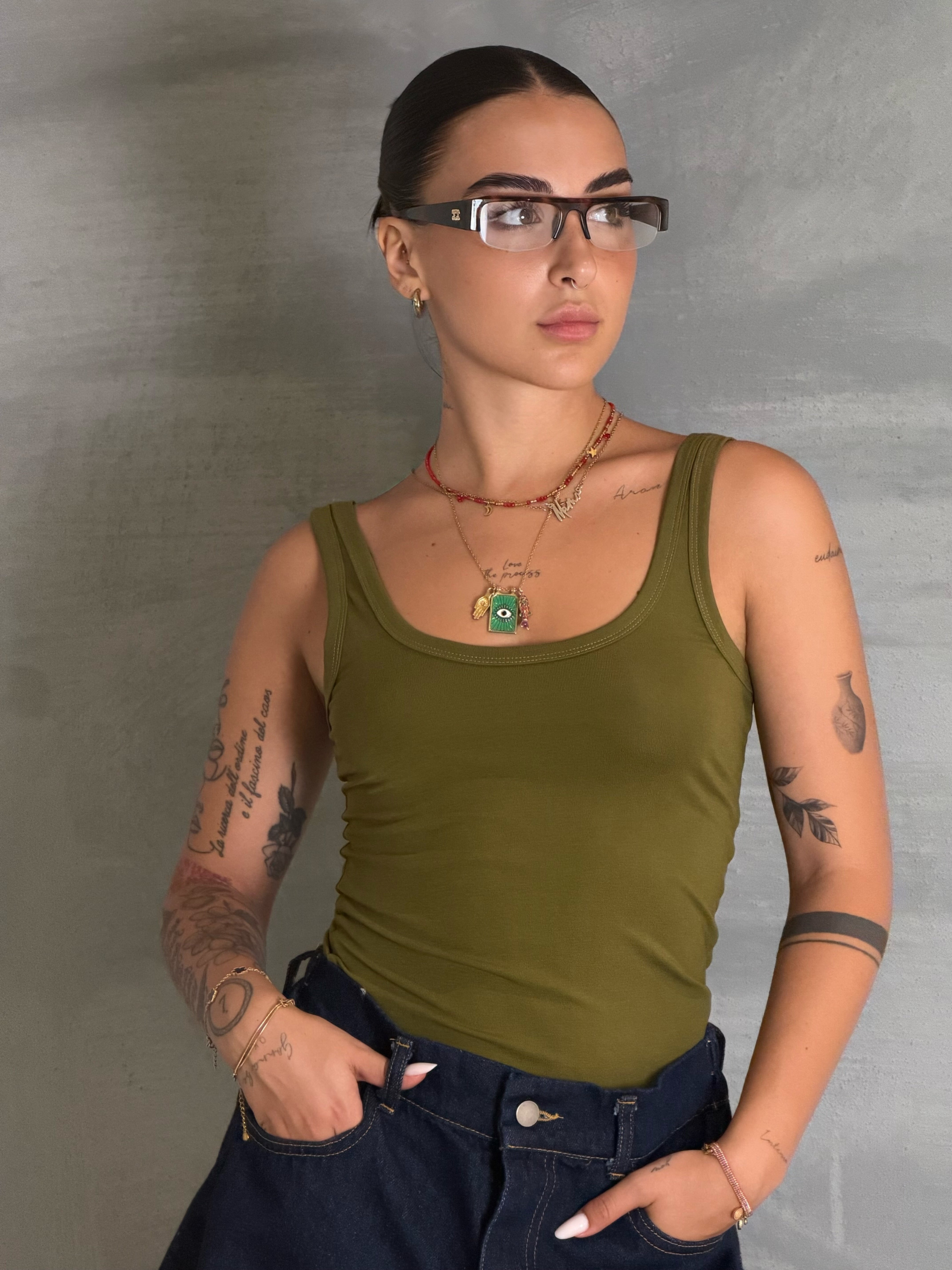 Canotta uomo WALL olive