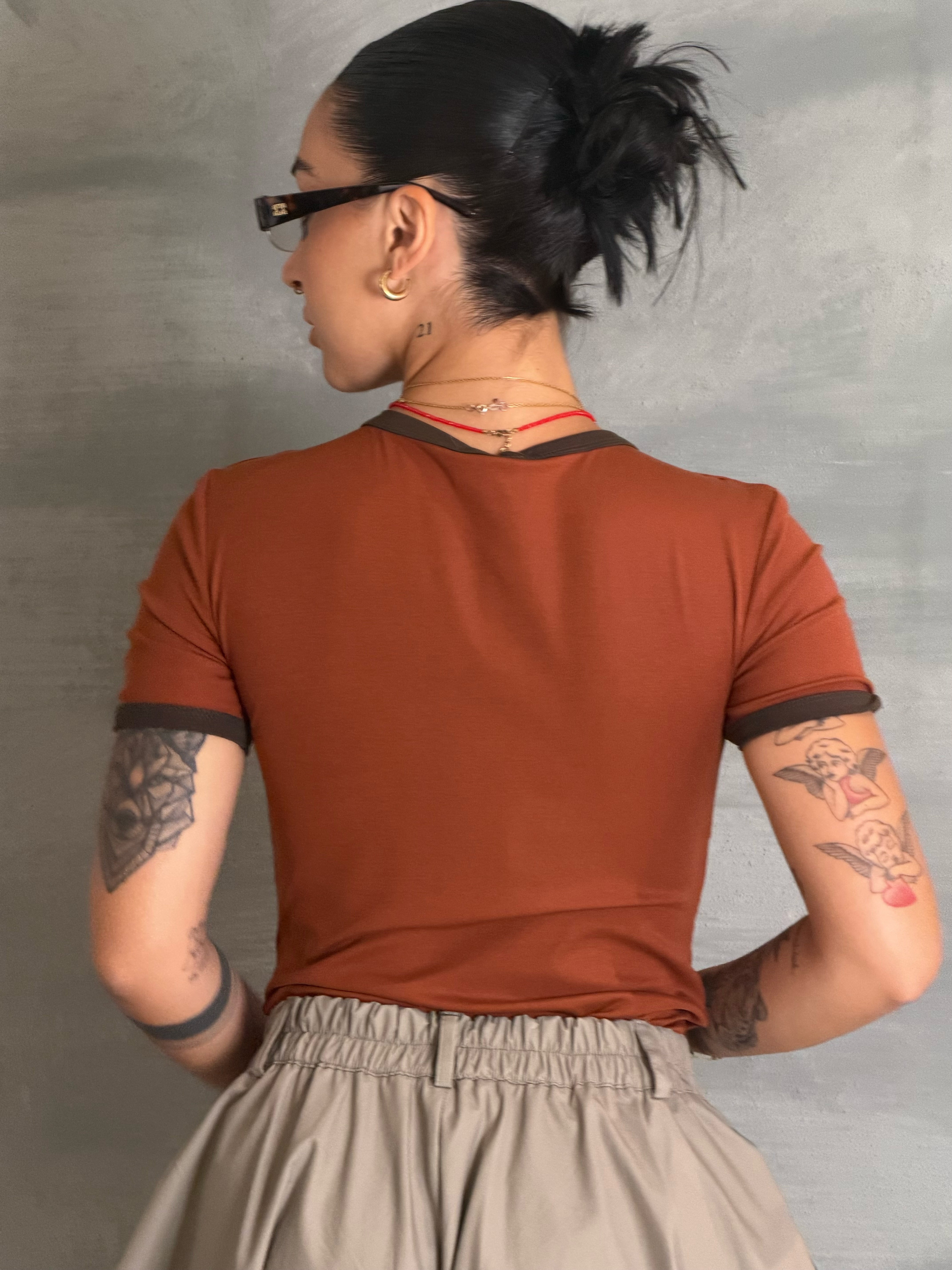 T shirt Lombard ruggine