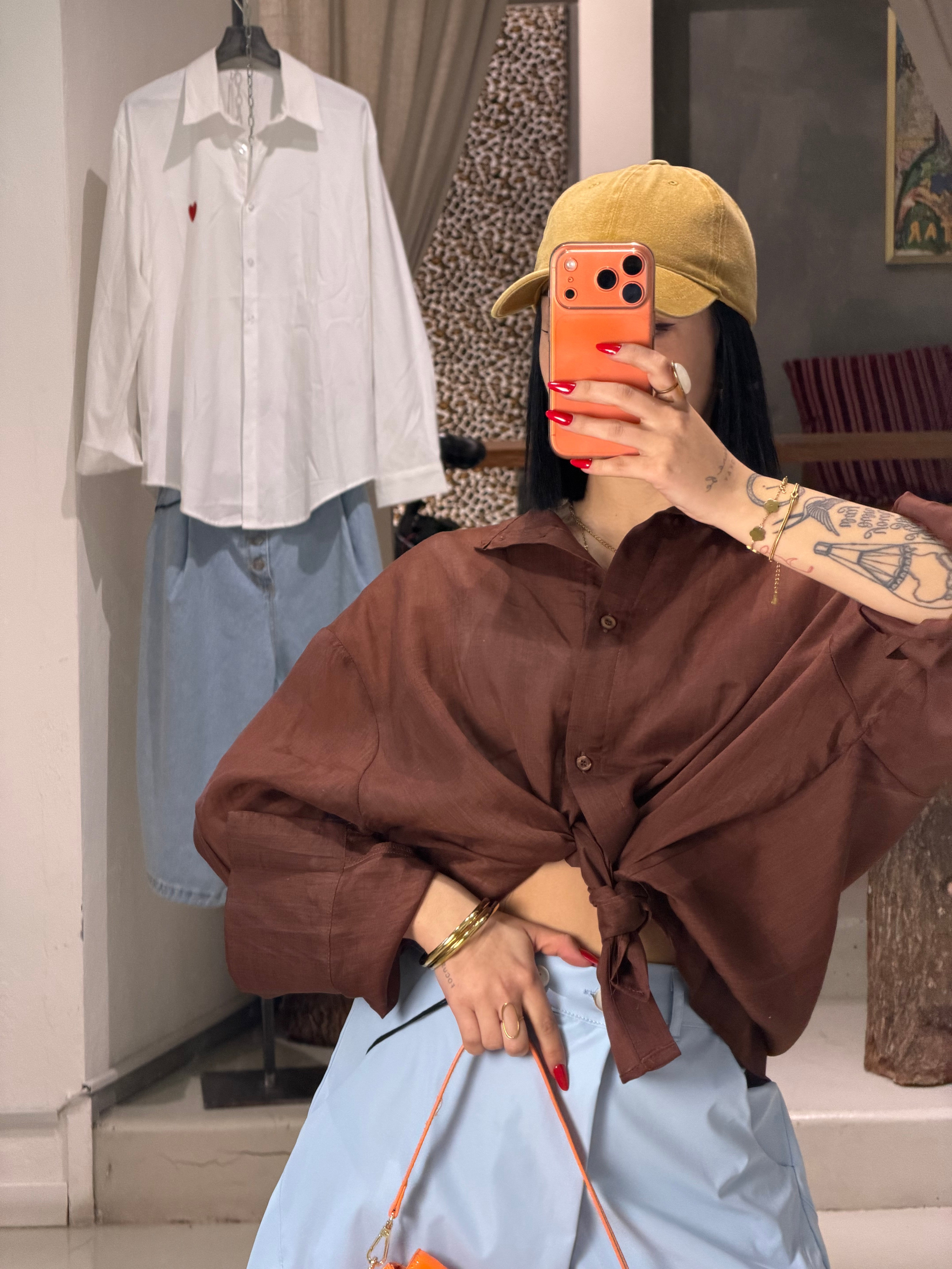 Blusa manica lunga SILO brown