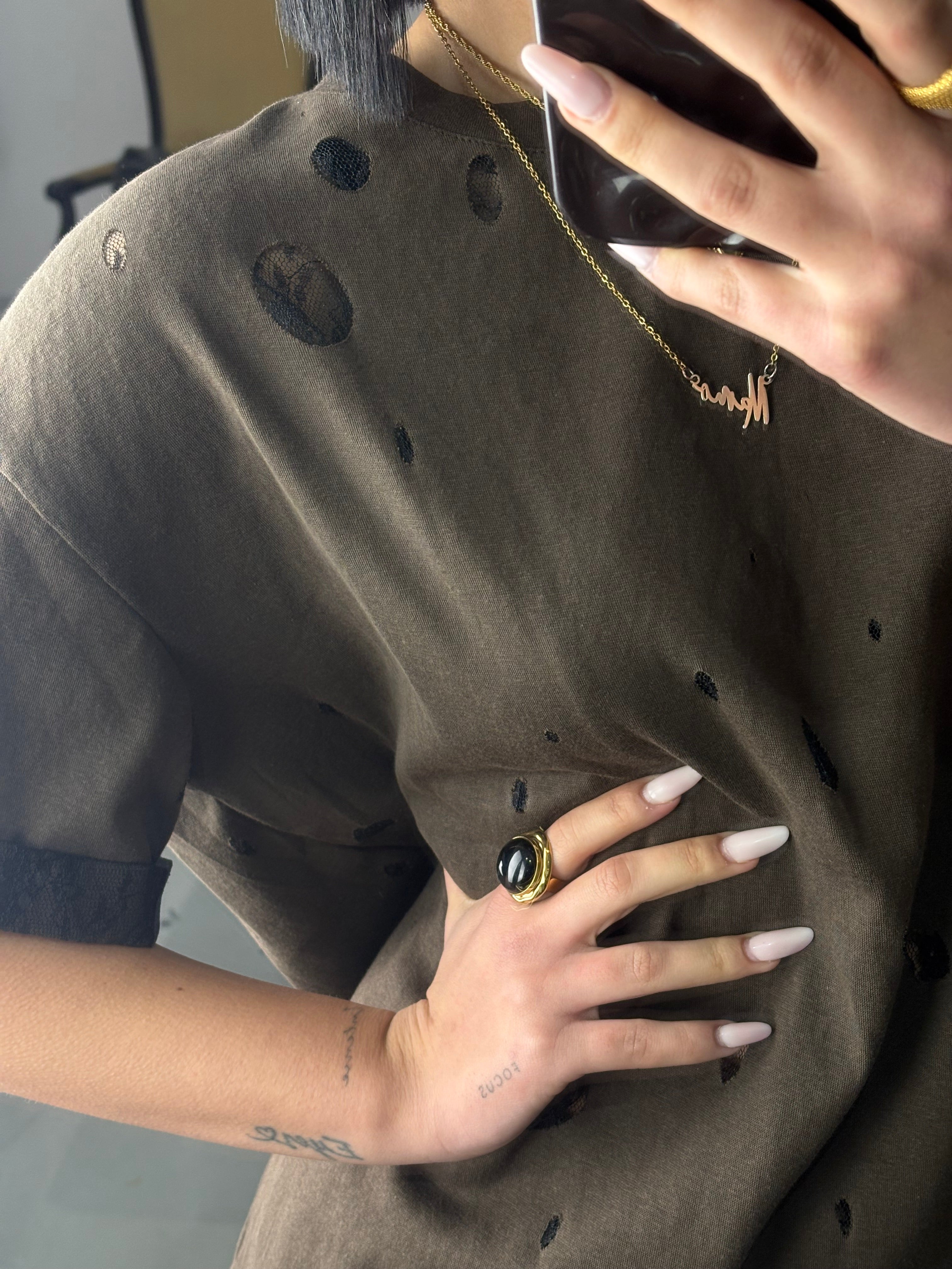 T shirt MIX  mezza manica brown