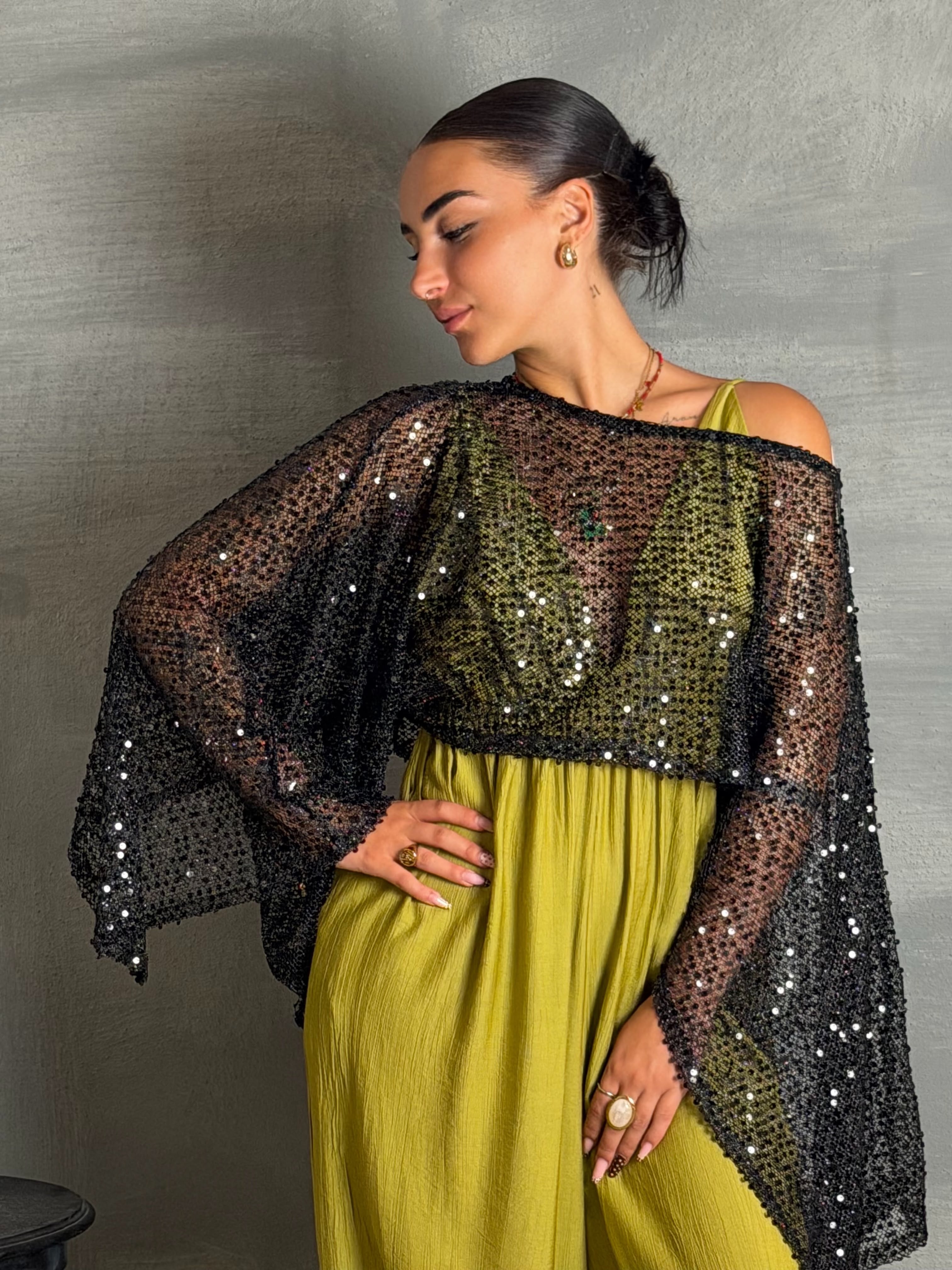 Maglia paillettes ORIA black