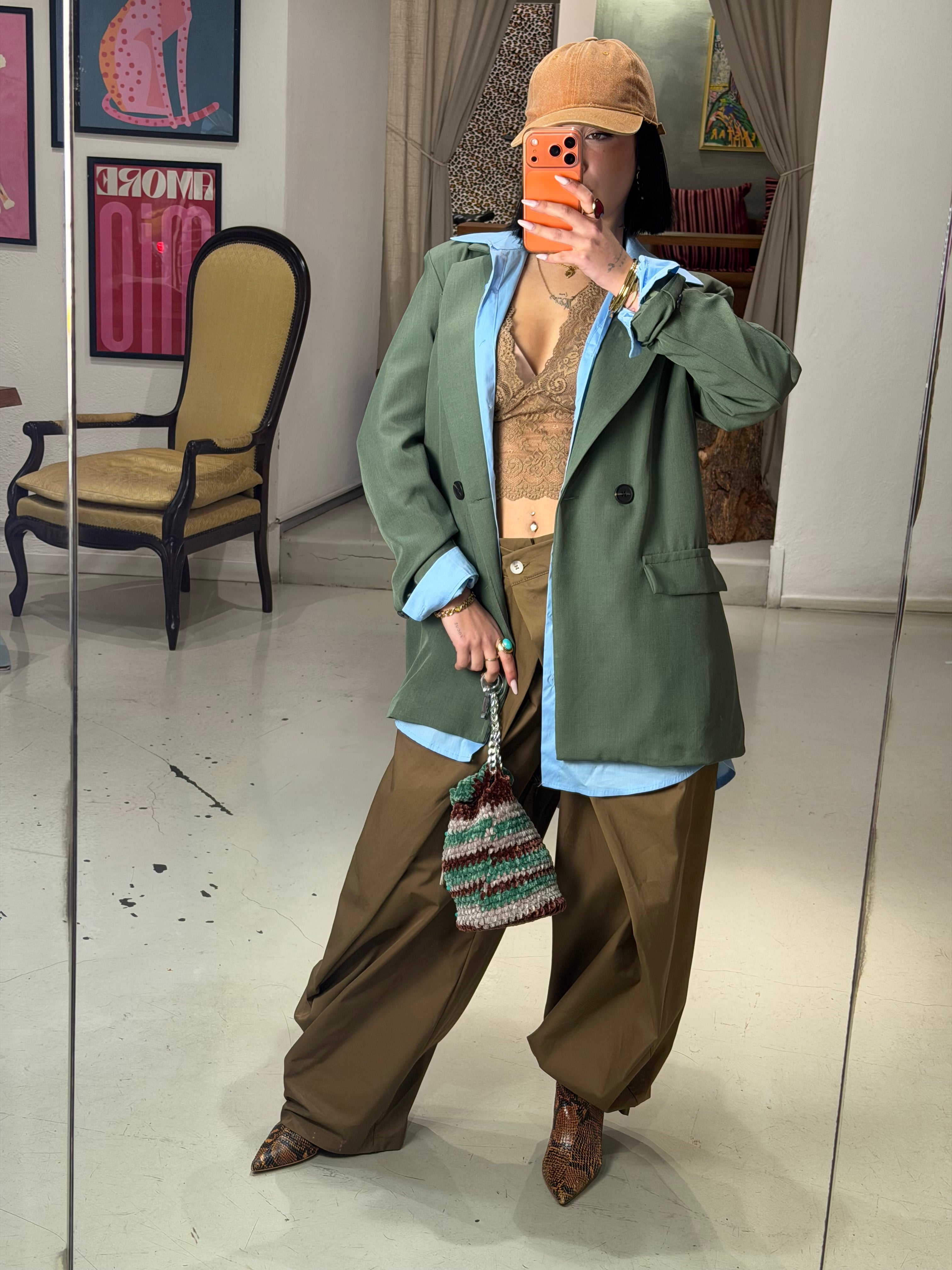Blazer doppiopetto TURN army