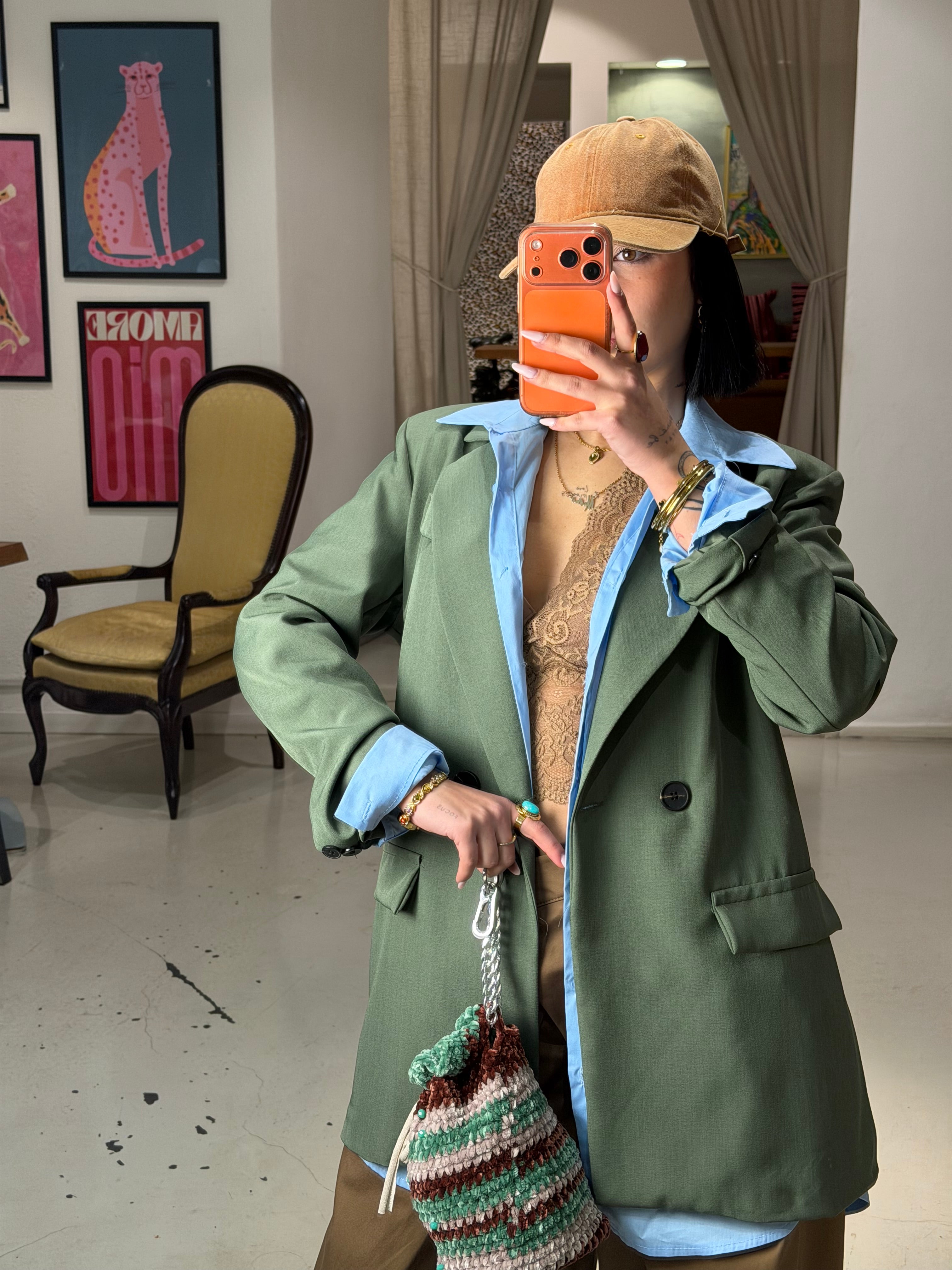 Blazer doppiopetto TURN army