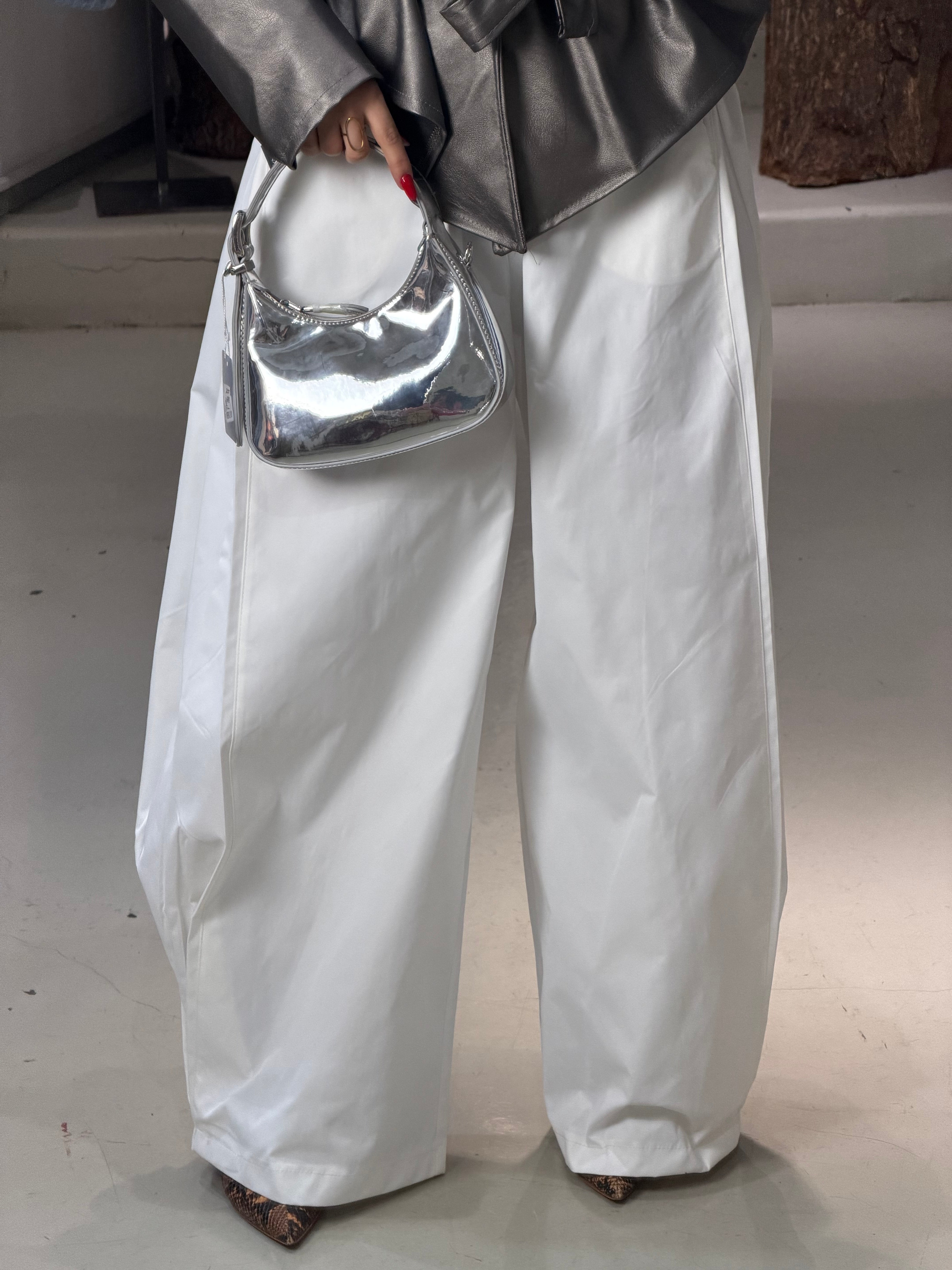 Pantalone cotone over VALTERA bianco