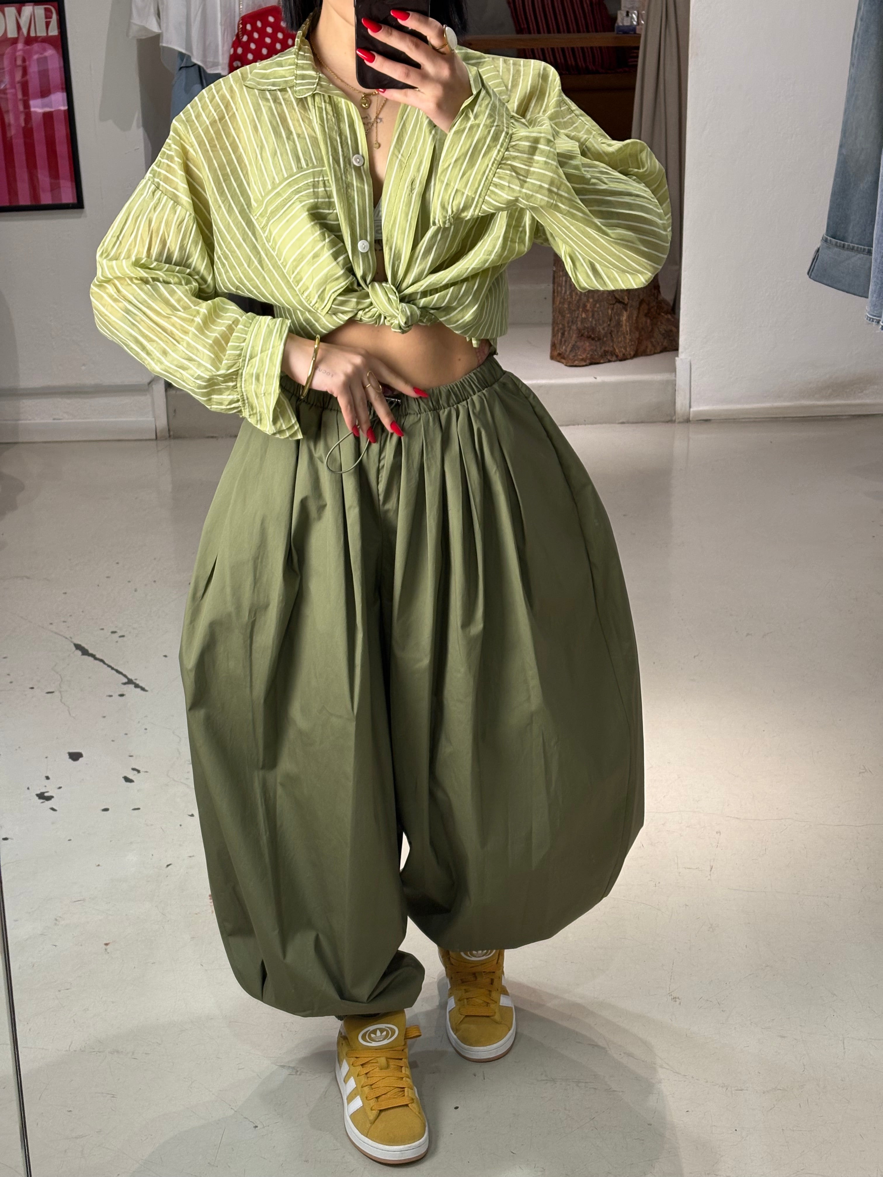 Camicia righe  PALE Verde