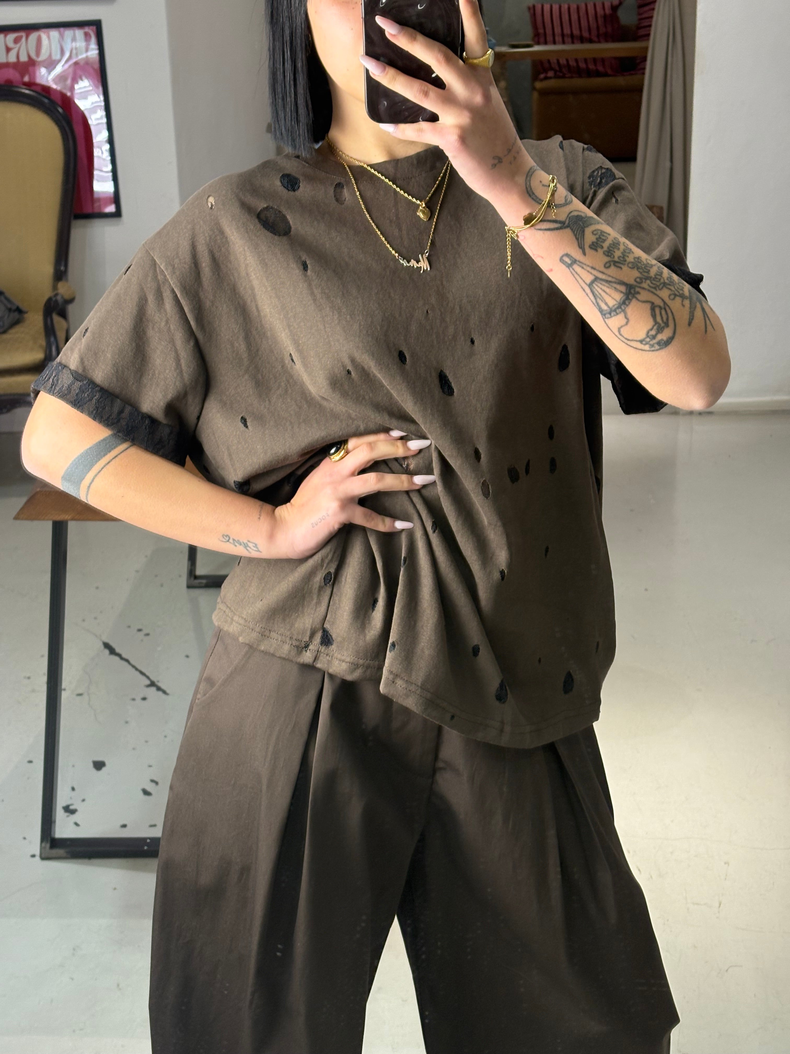 T shirt MIX  mezza manica brown