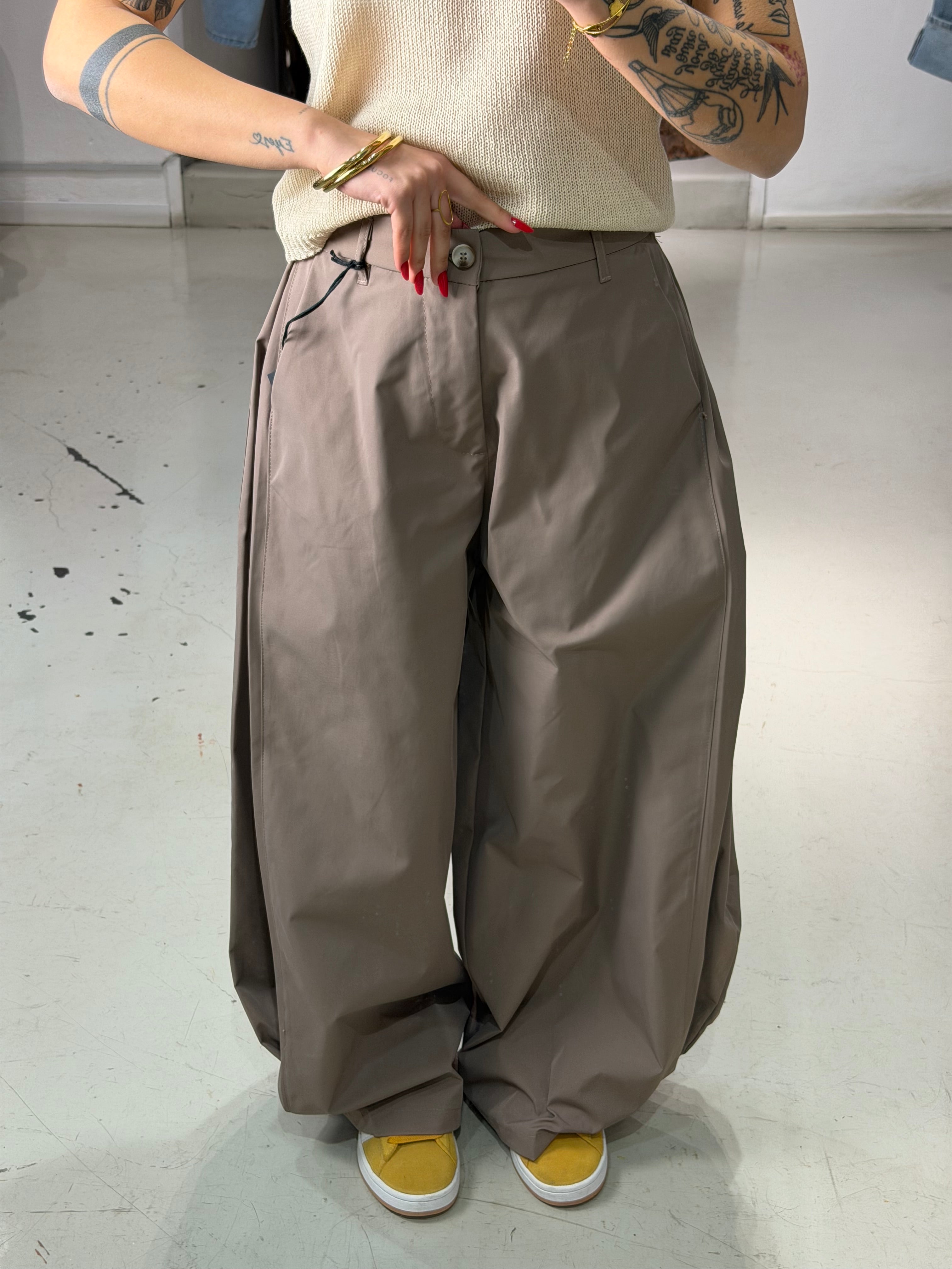Pantalone cotone over VALTERA sabbia
