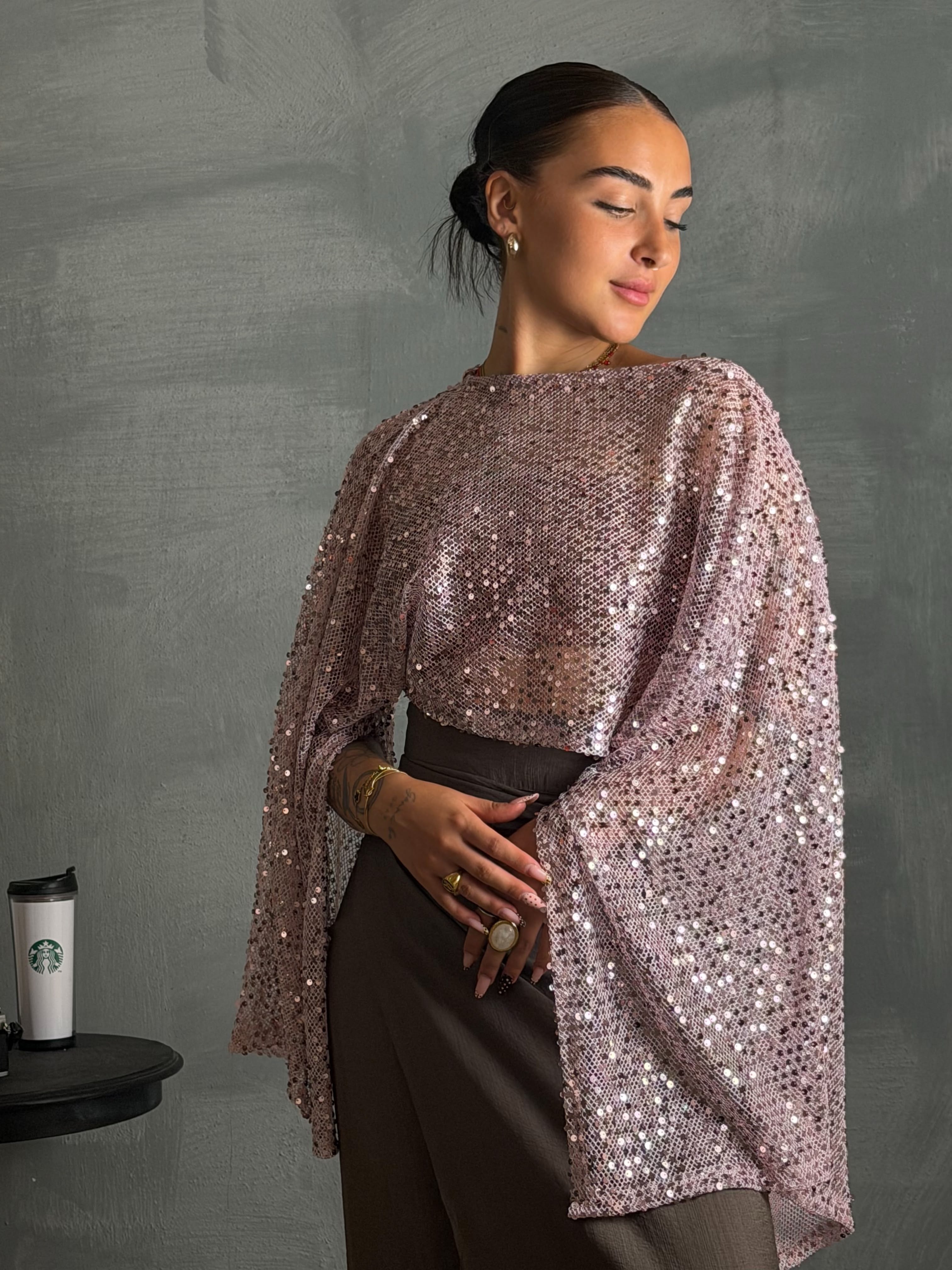 Maglia paillettes ORIA pink